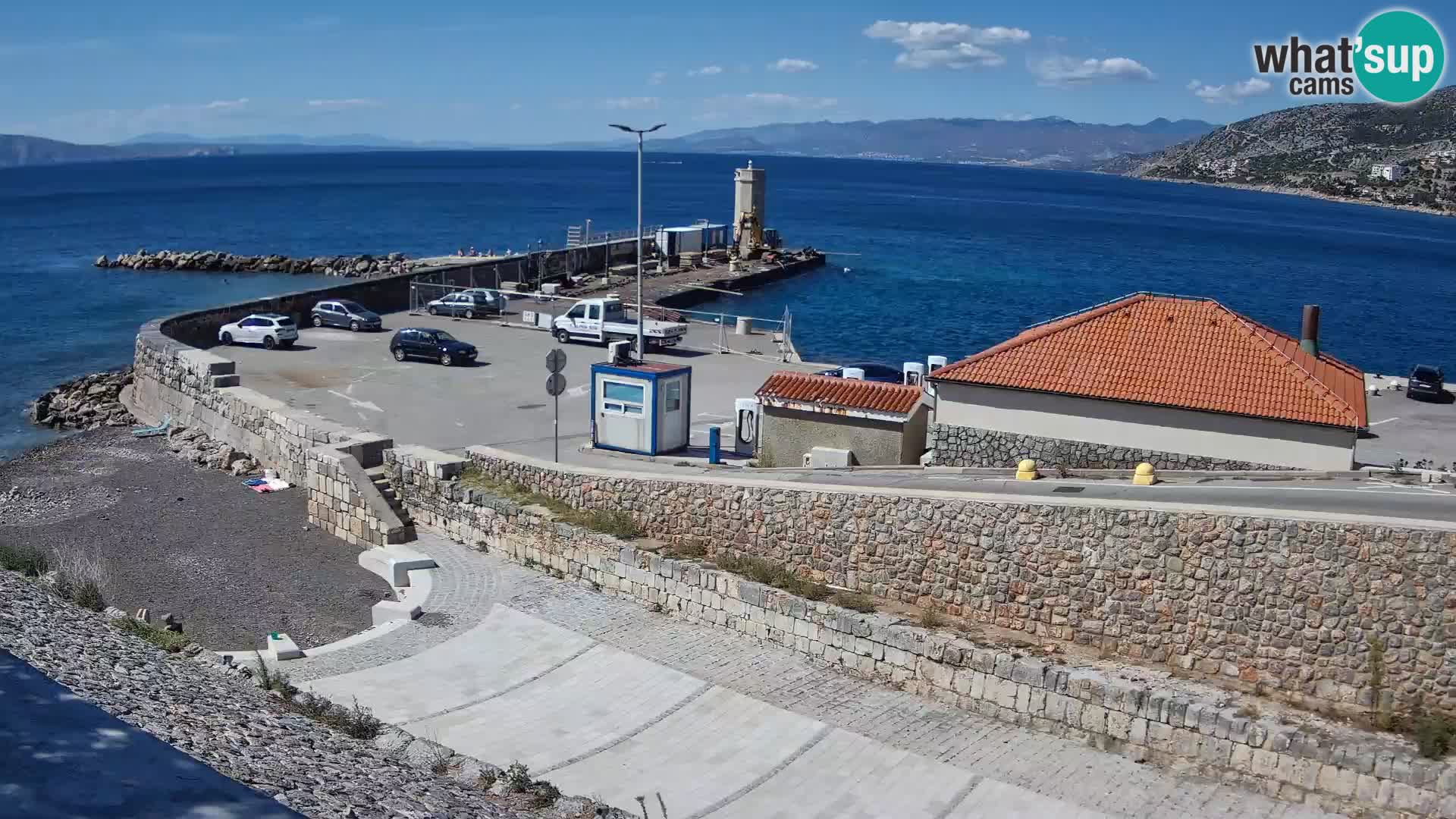 Senj Hafen Webcam – Wellenbrecher & Leuchtturm Liveblick