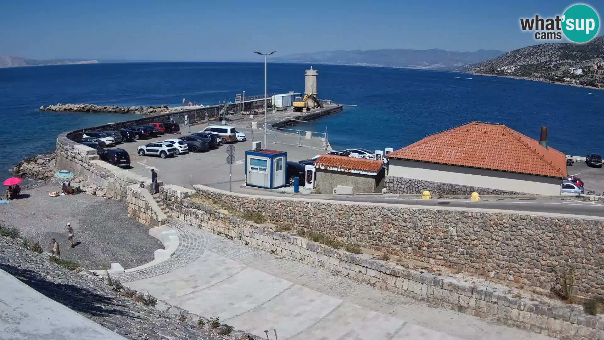 Webcam port de Senj – Vue sur la jetée et le phare