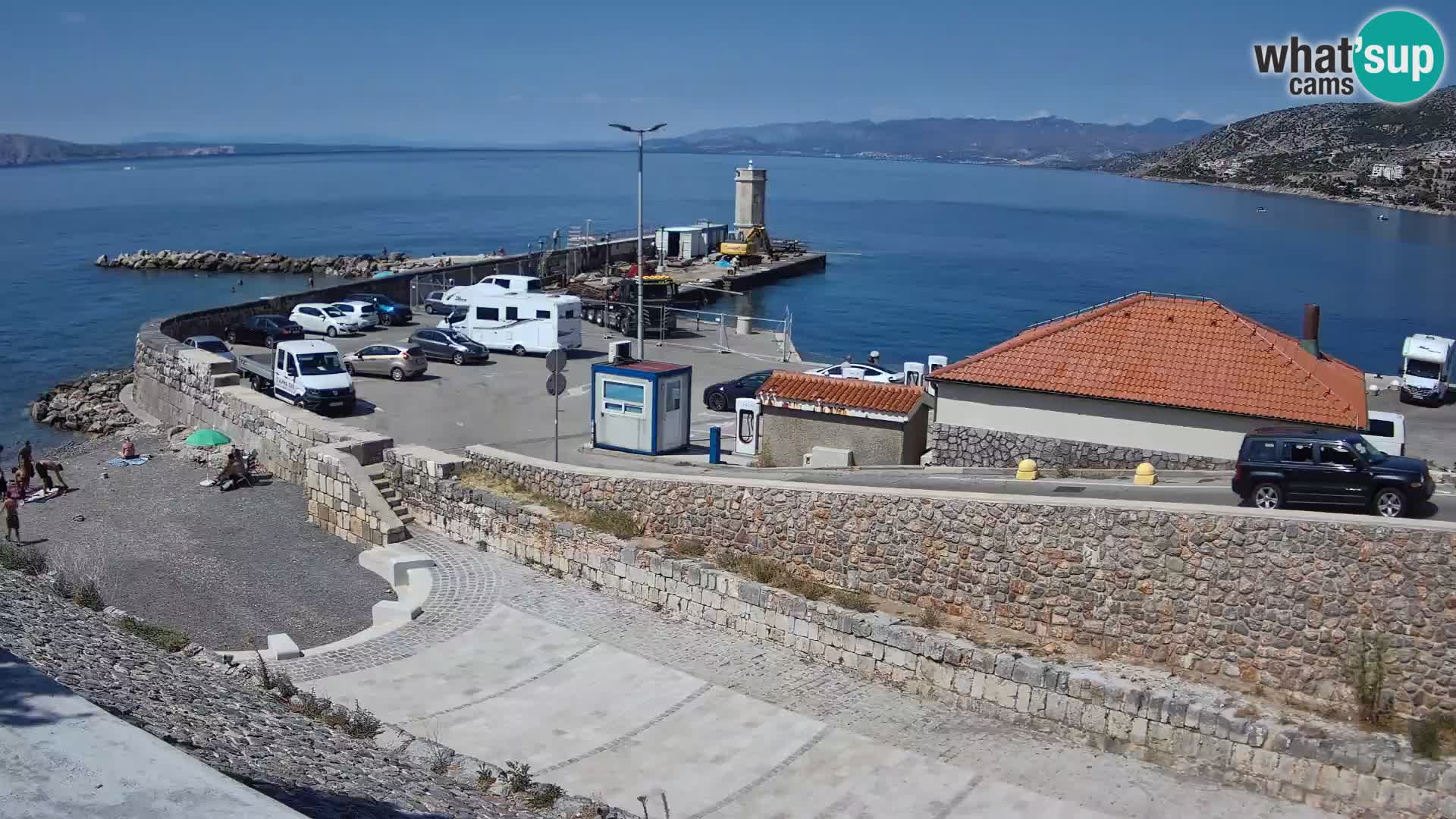 Senj Hafen Webcam – Wellenbrecher & Leuchtturm Liveblick