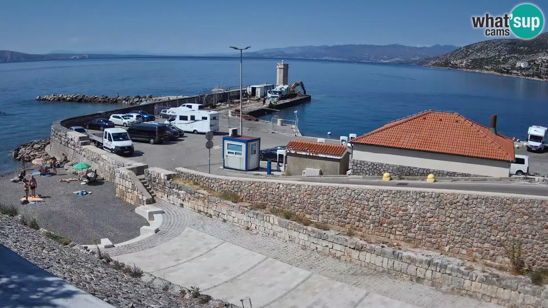Webcam port de Senj – Vue sur la jetée et le phare