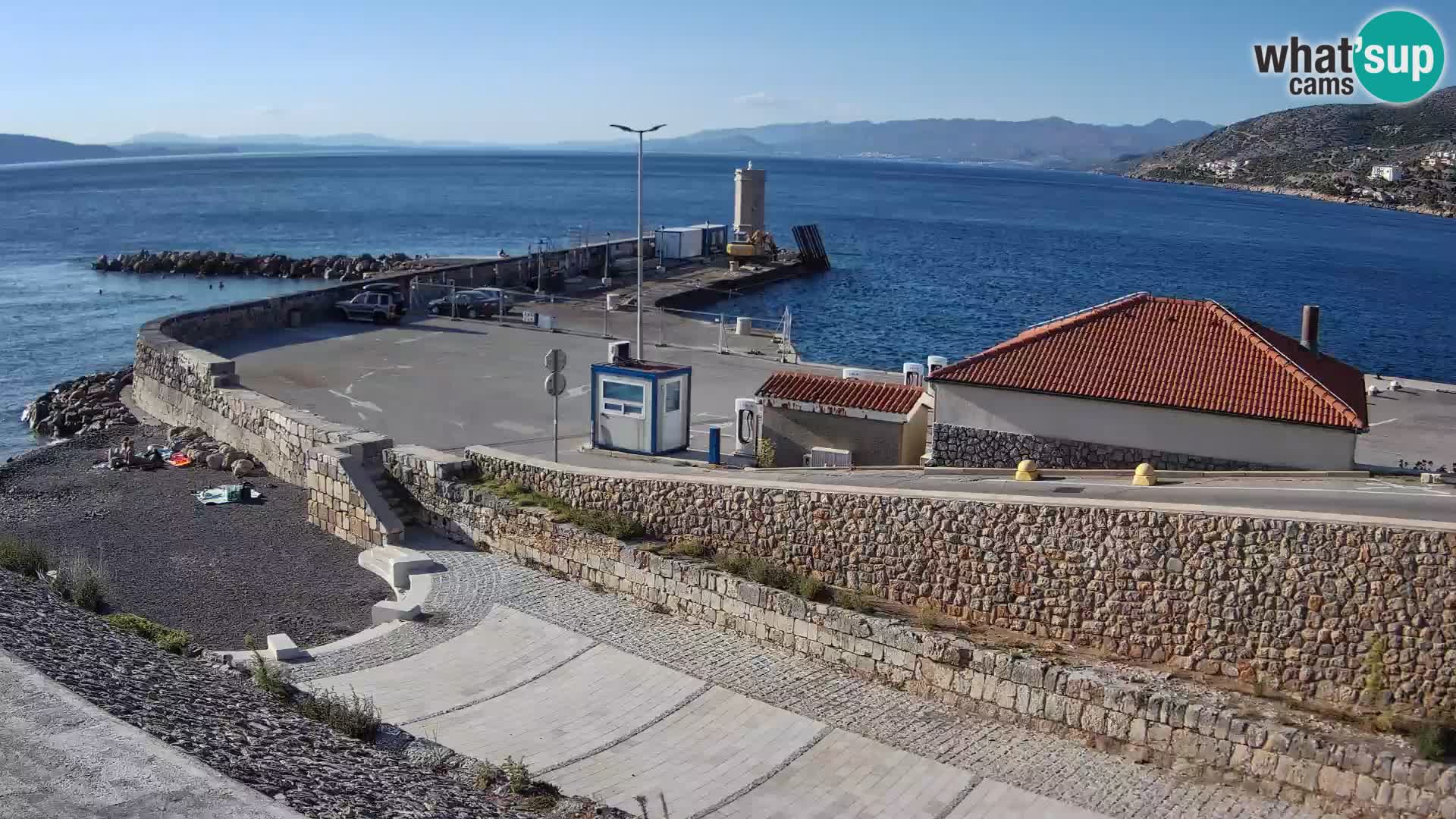 Webcam port de Senj – Vue sur la jetée et le phare