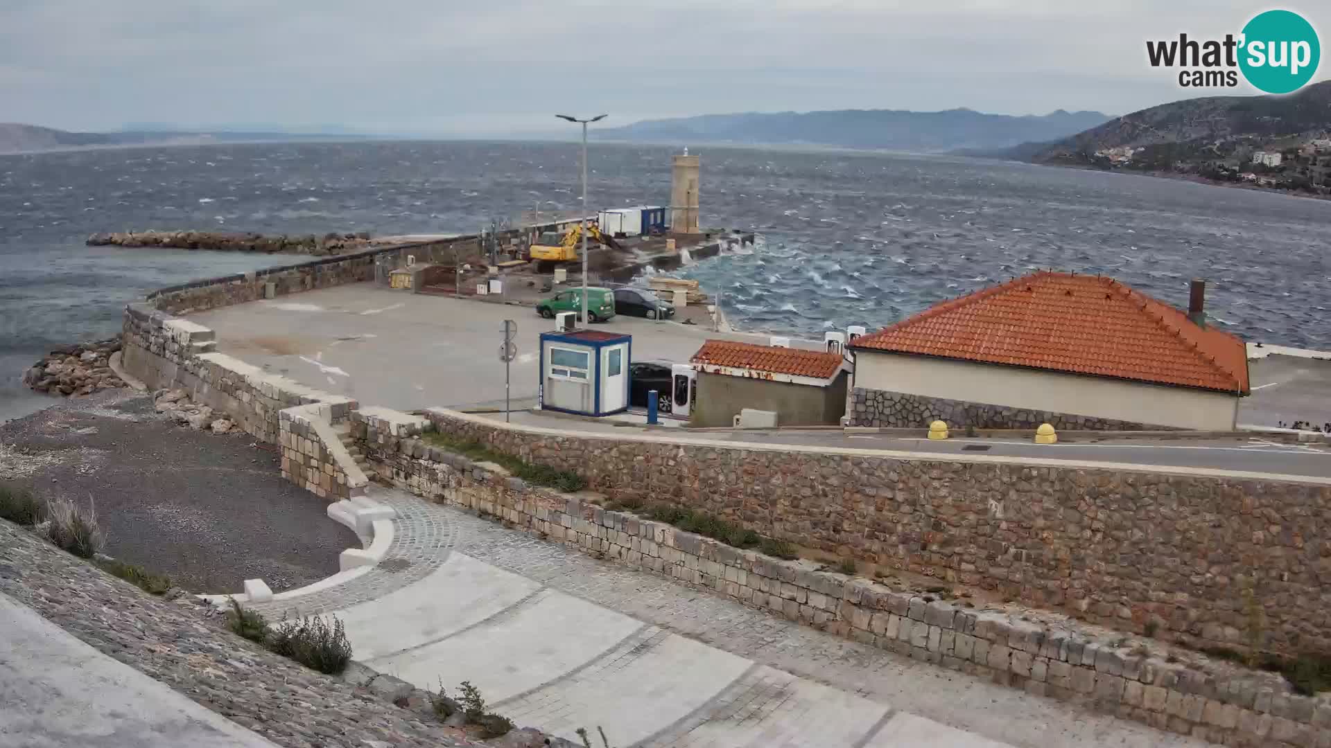 Webcam puerto de Senj – Rompeolas y faro en directo