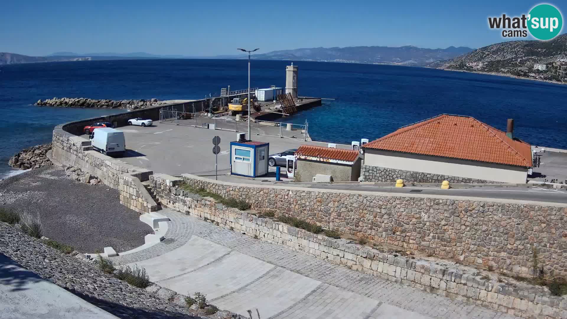 Webcam port de Senj – Vue sur la jetée et le phare