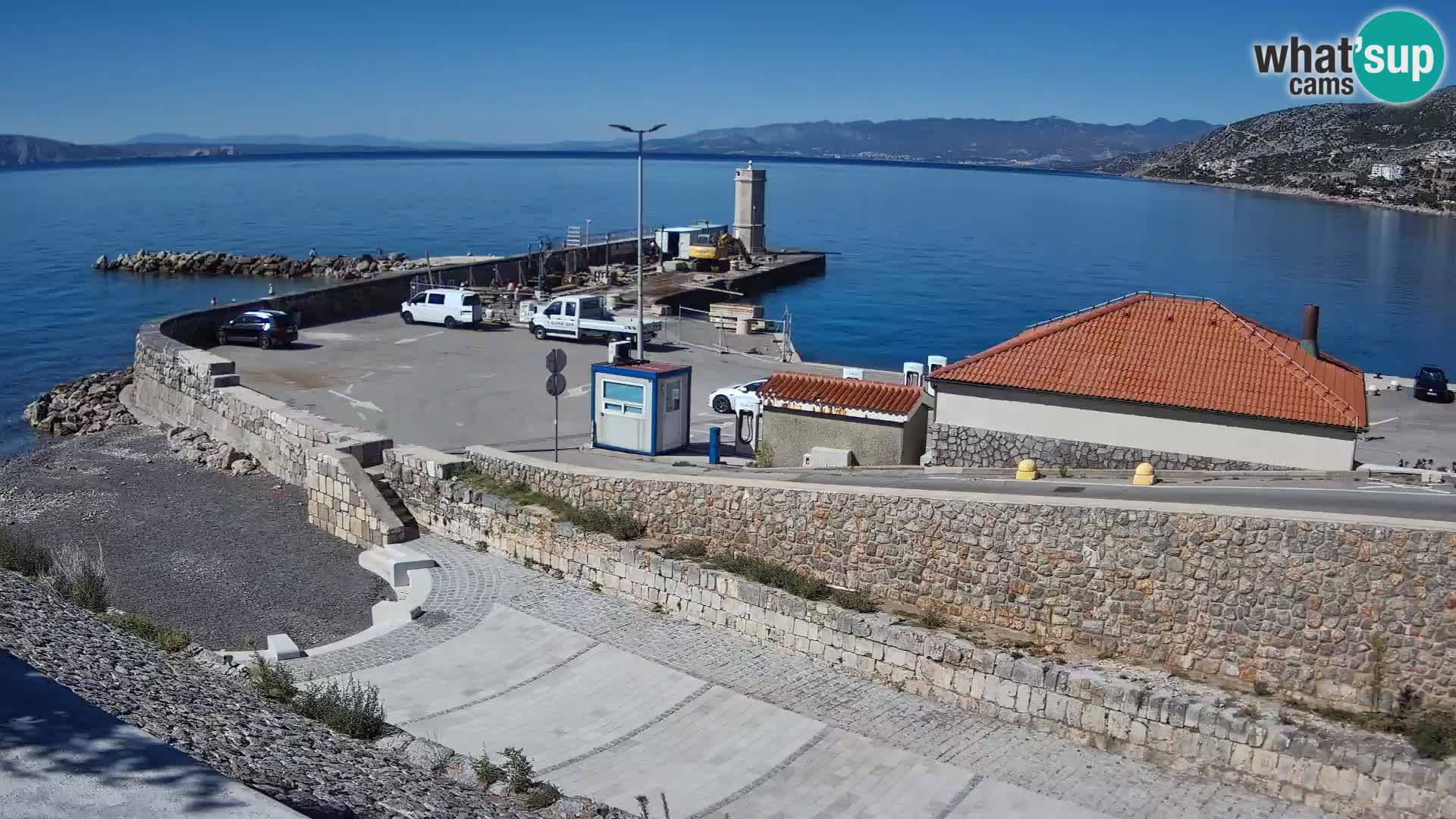 Senj Hafen Webcam – Wellenbrecher & Leuchtturm Liveblick