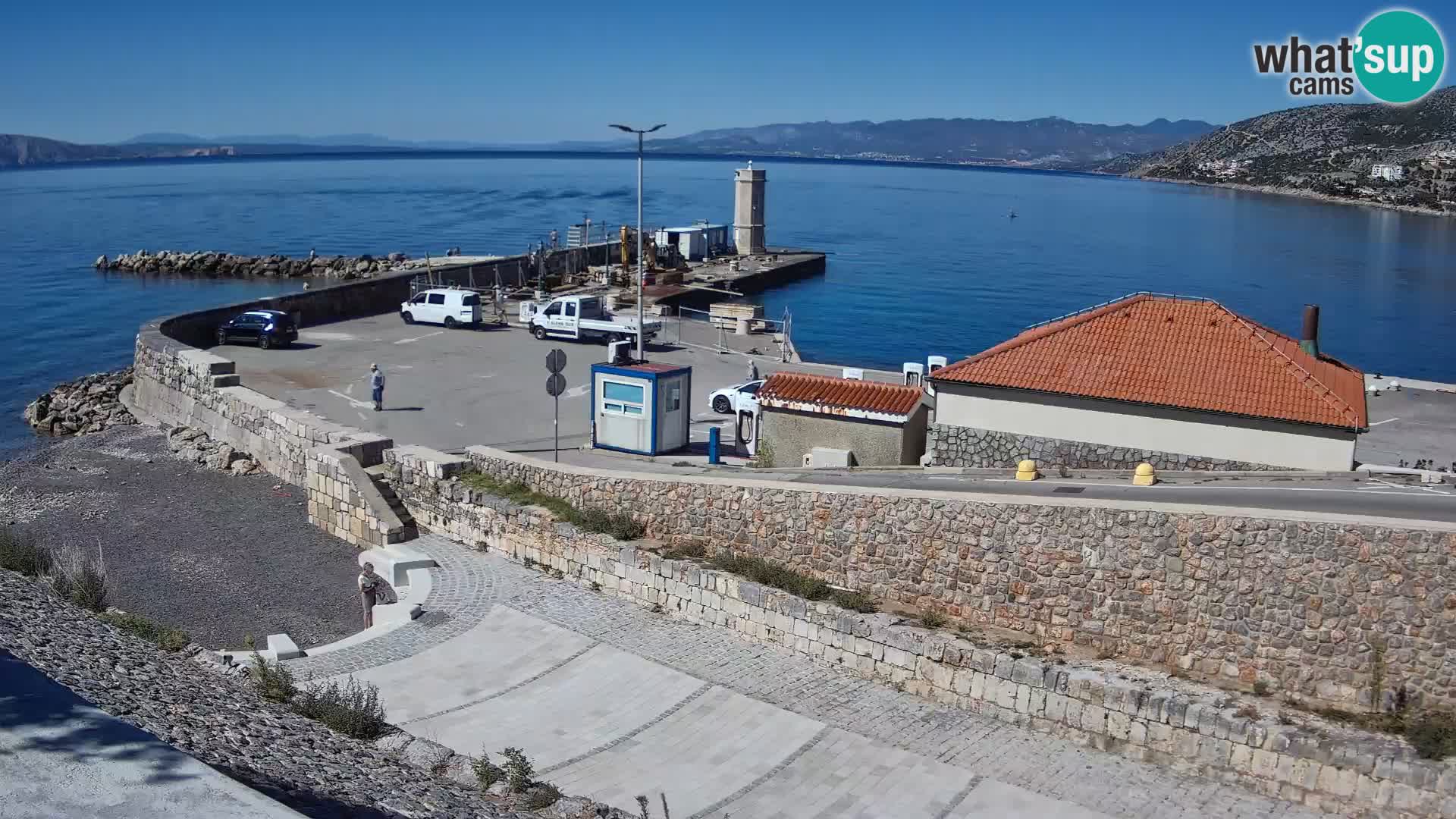 Senj Hafen Webcam – Wellenbrecher & Leuchtturm Liveblick