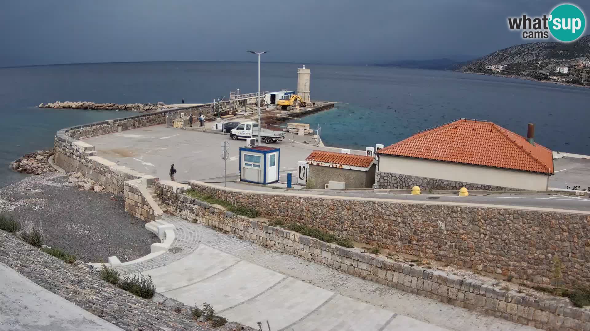 Webcam port de Senj – Vue sur la jetée et le phare