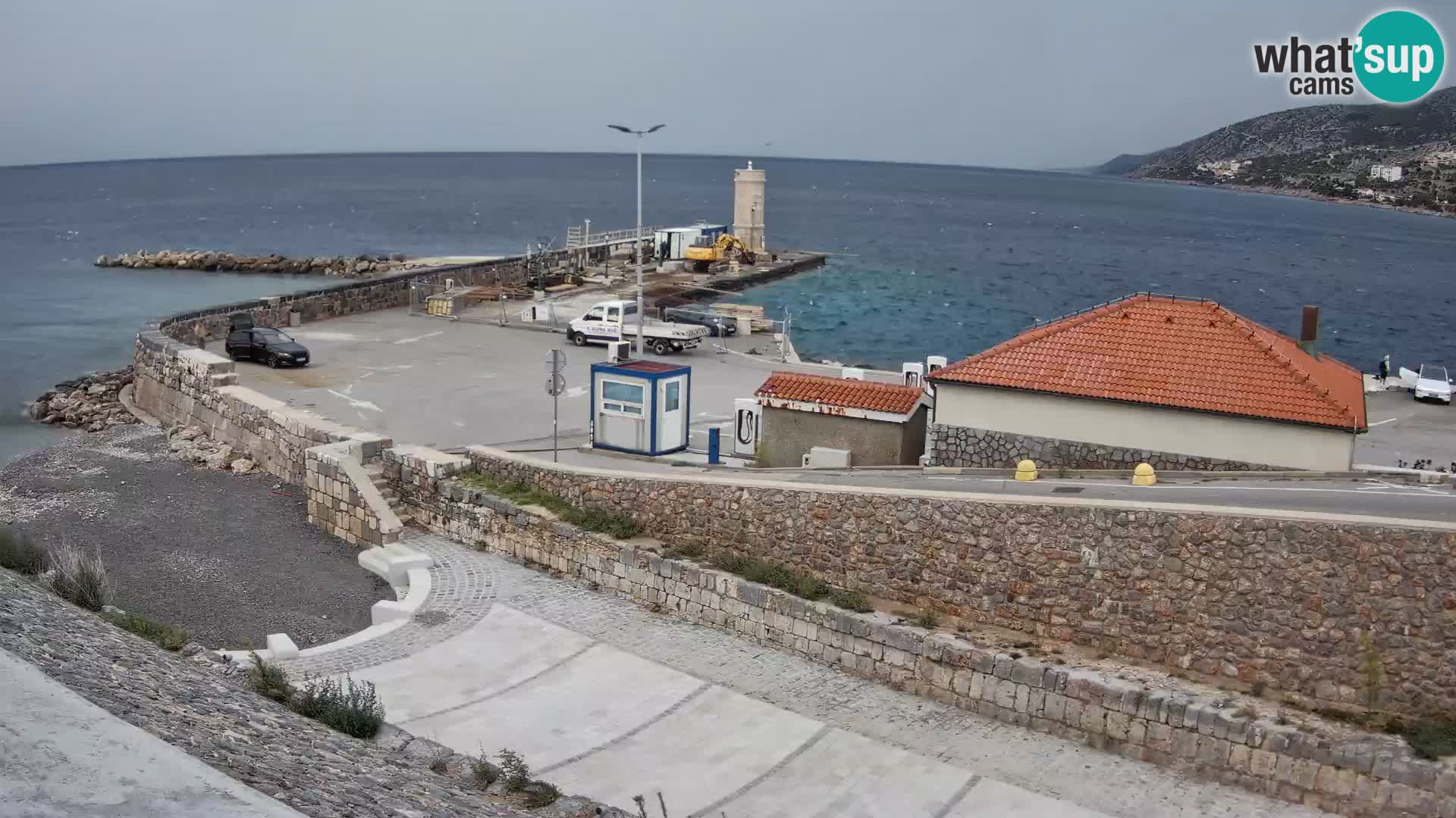 Senj Hafen Webcam – Wellenbrecher & Leuchtturm Liveblick