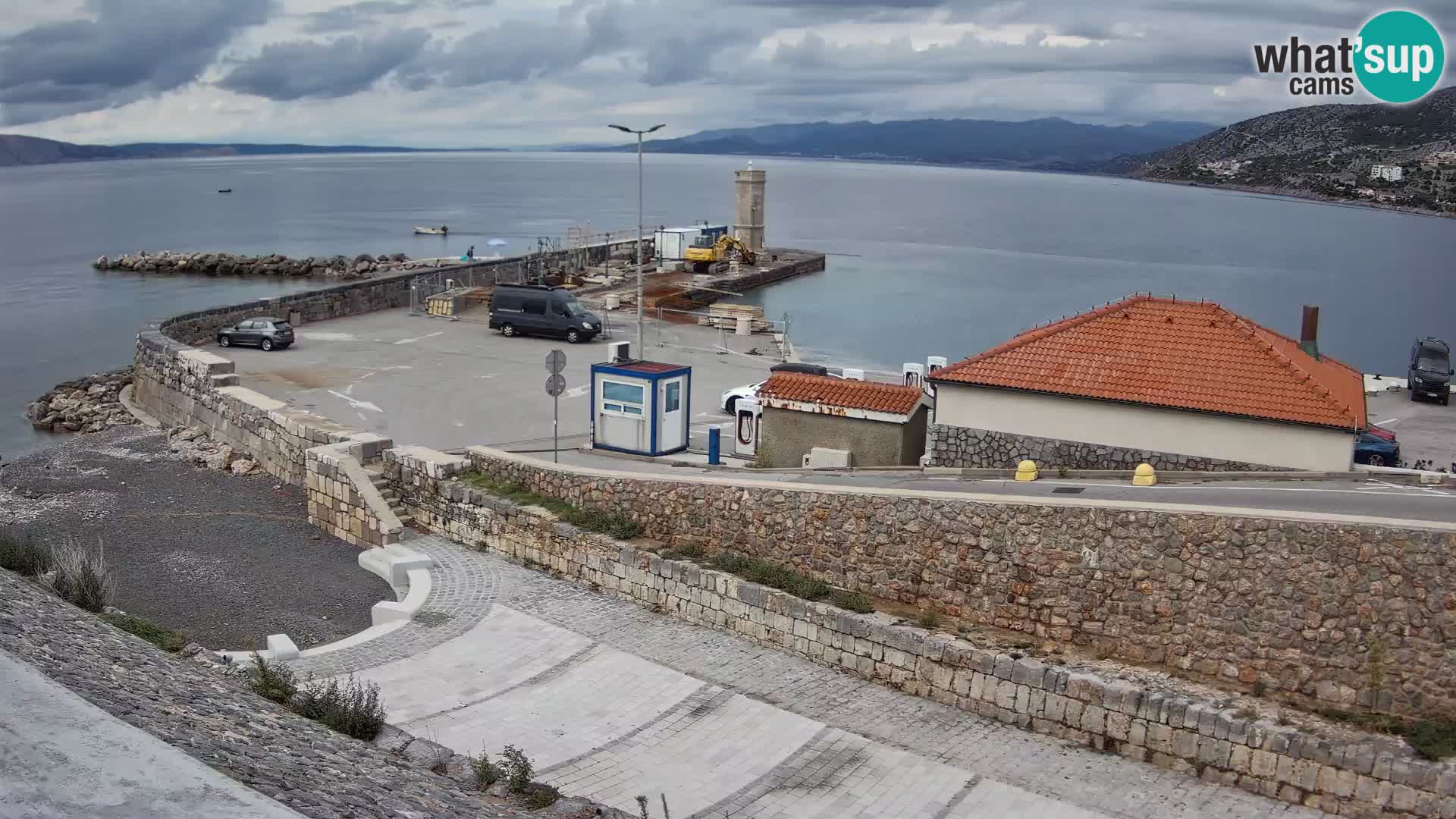 Webcam port de Senj – Vue sur la jetée et le phare