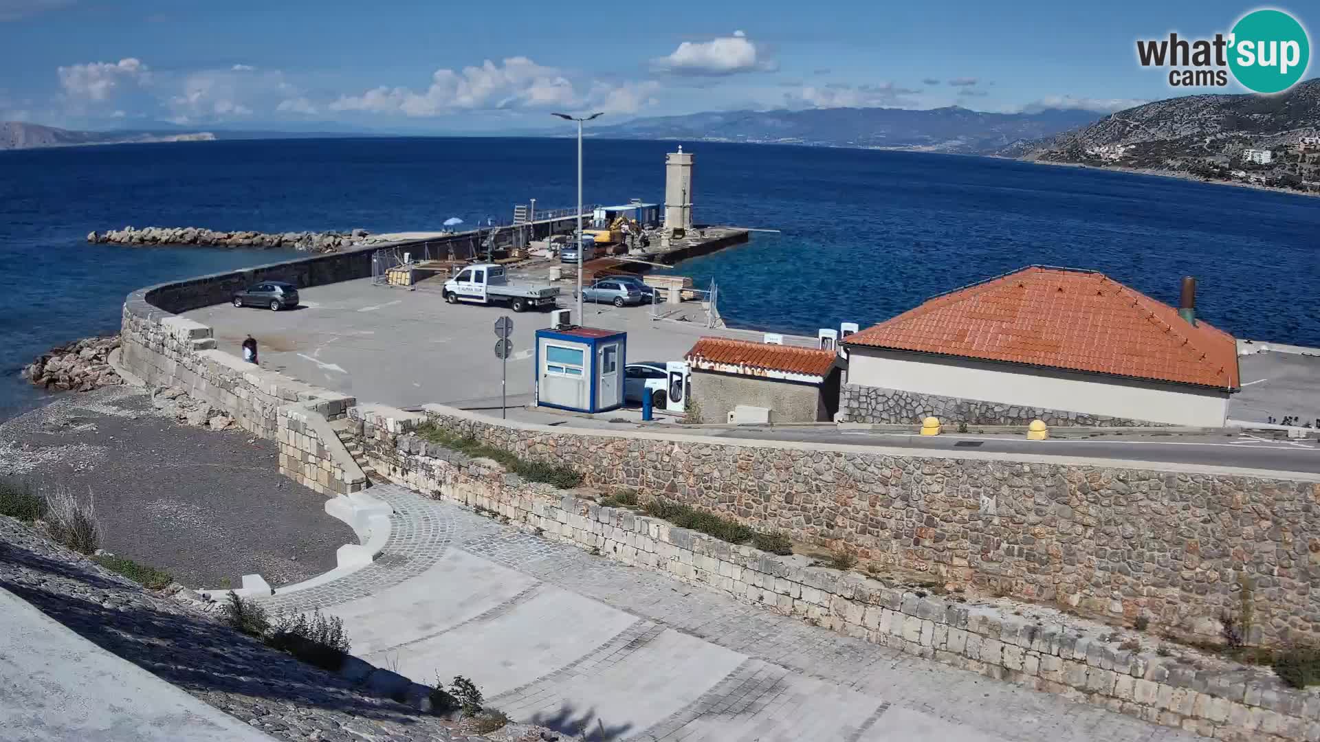 Senj Hafen Webcam – Wellenbrecher & Leuchtturm Liveblick