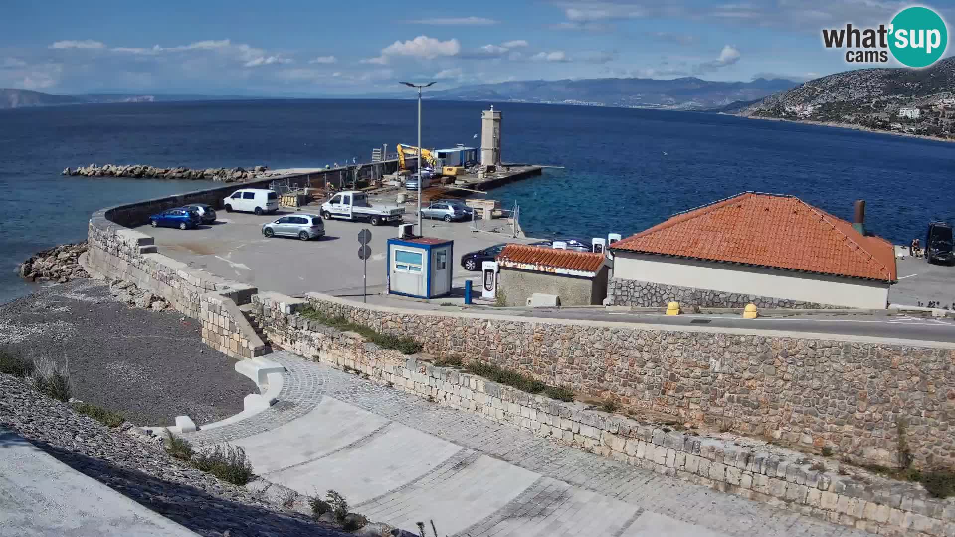 Senj Hafen Webcam – Wellenbrecher & Leuchtturm Liveblick