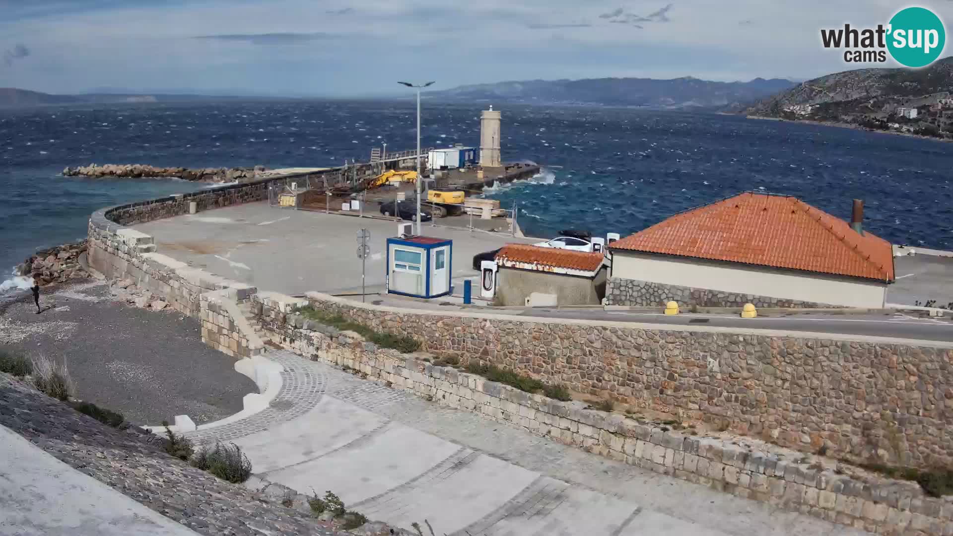 Senj Hafen Webcam – Wellenbrecher & Leuchtturm Liveblick
