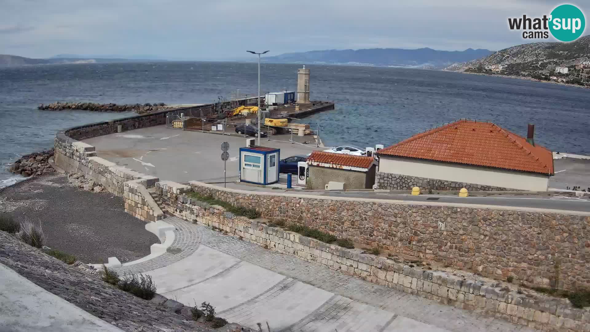 Senj Hafen Webcam – Wellenbrecher & Leuchtturm Liveblick