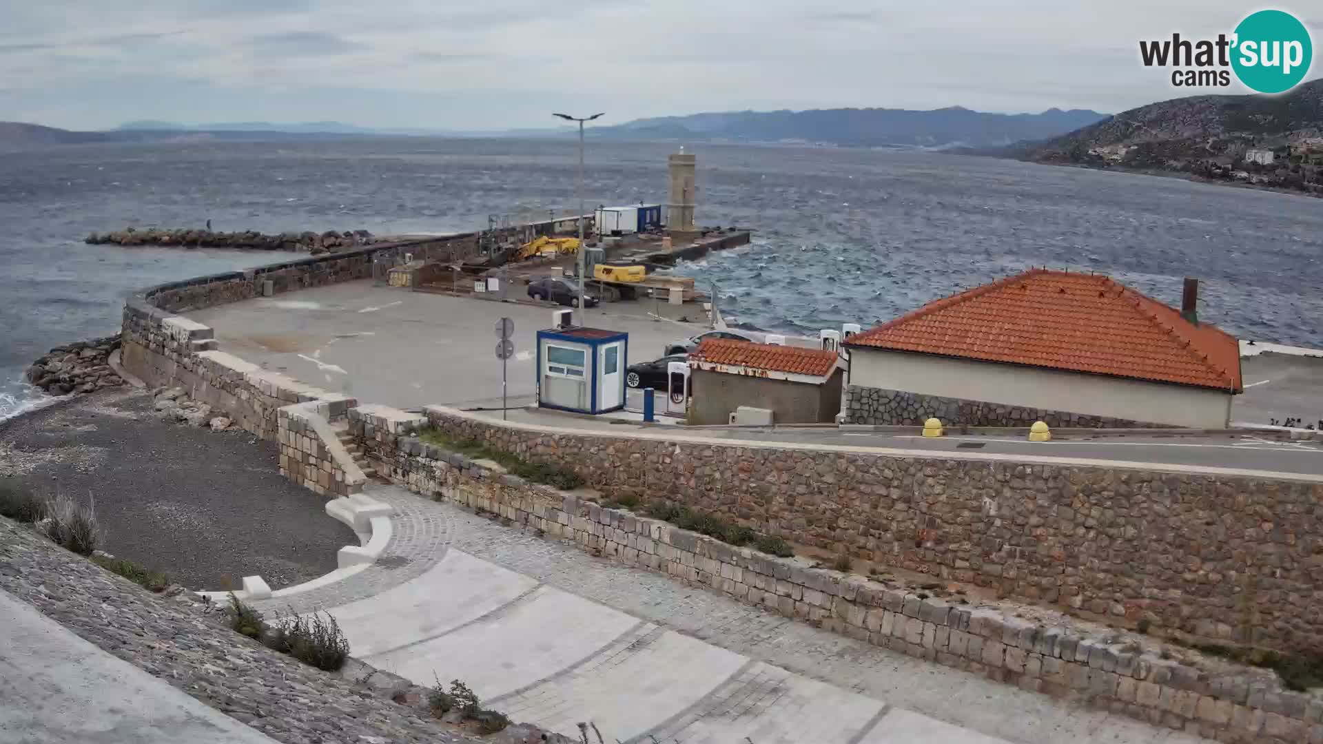 Senj Hafen Webcam – Wellenbrecher & Leuchtturm Liveblick