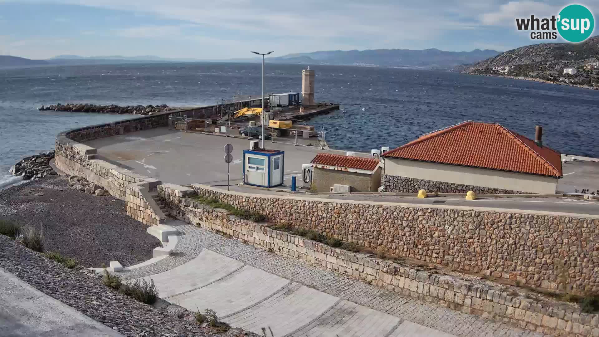 Senj Hafen Webcam – Wellenbrecher & Leuchtturm Liveblick