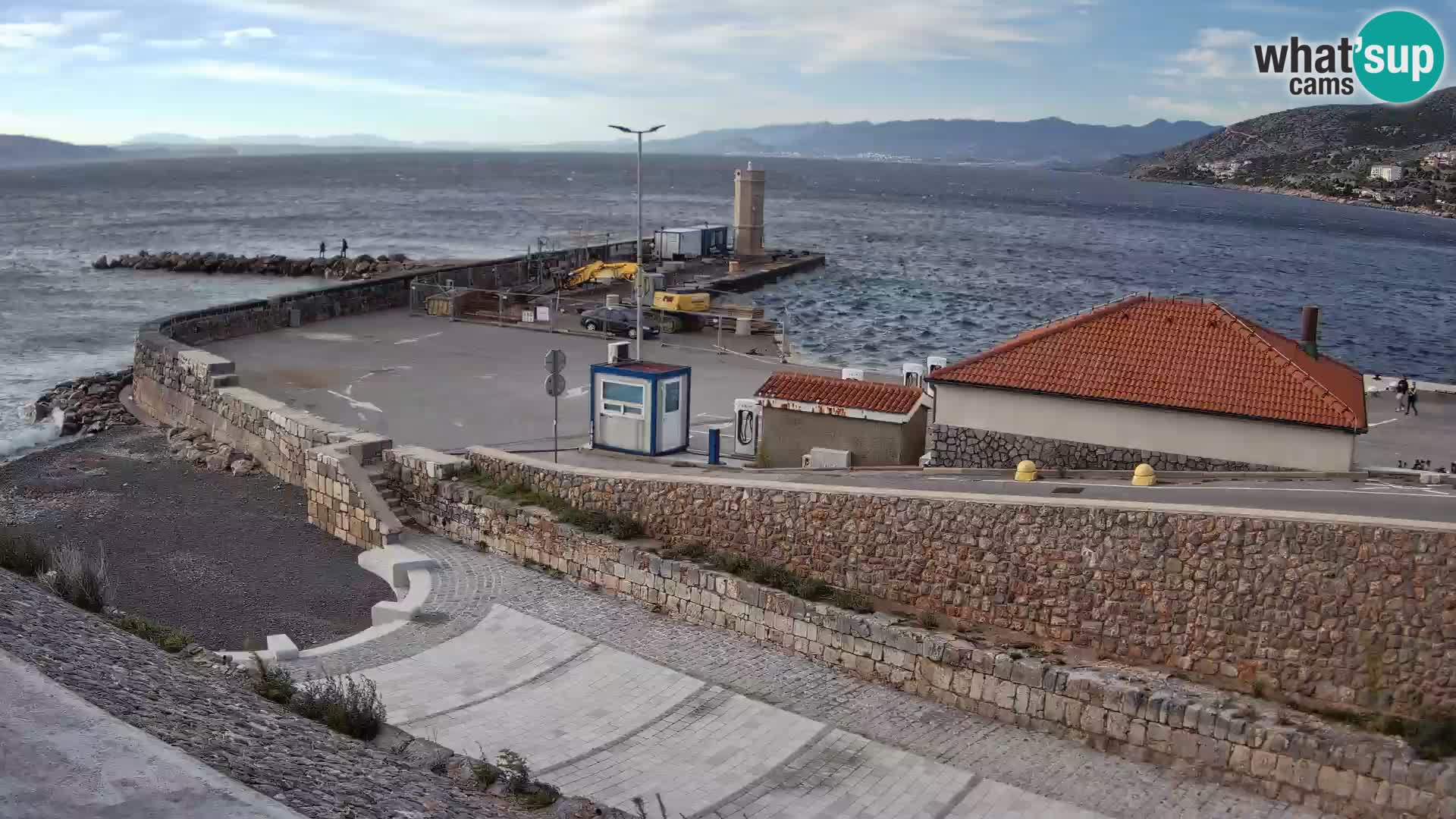 Senj Hafen Webcam – Wellenbrecher & Leuchtturm Liveblick