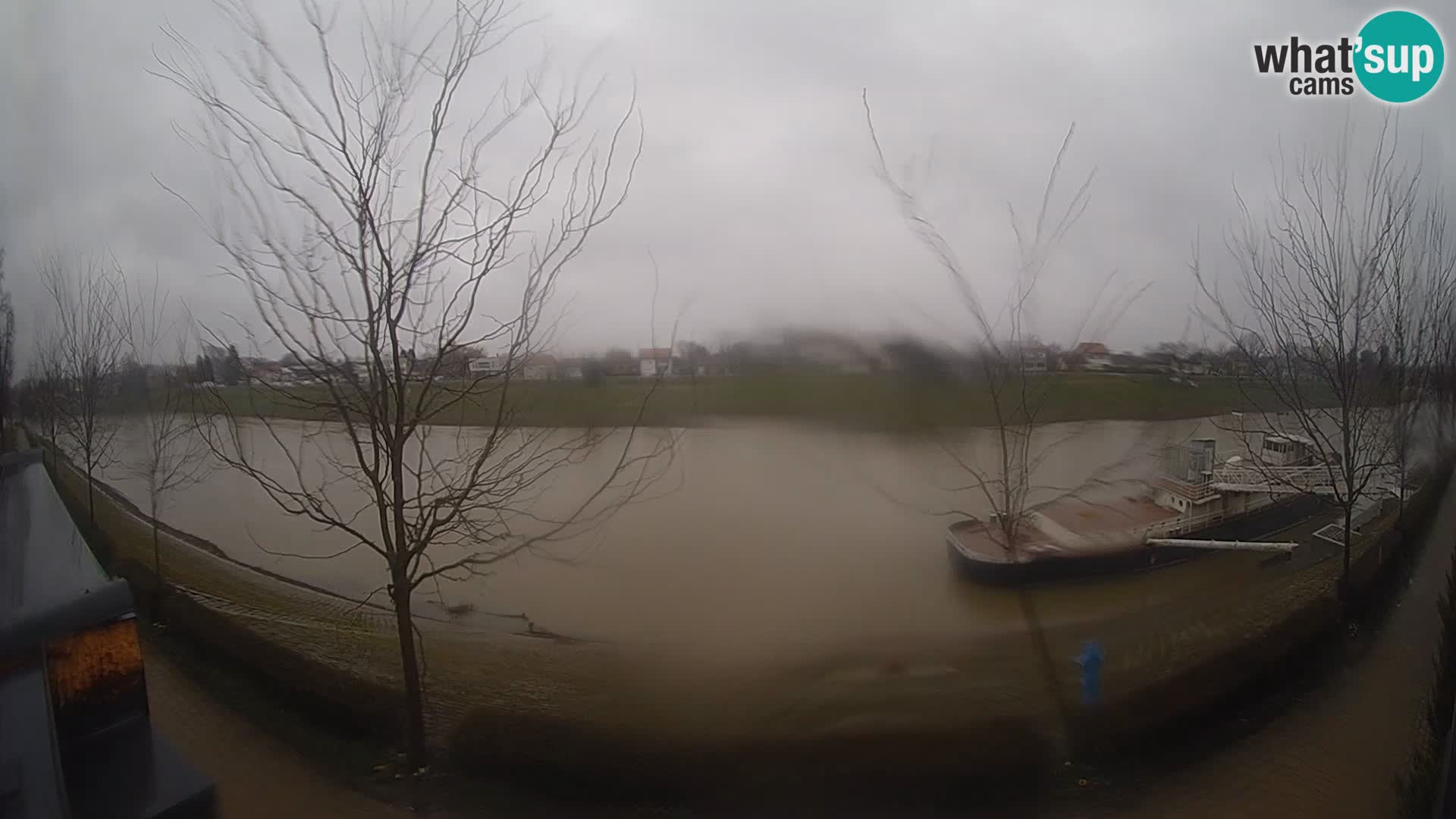 Sisak Live-Webcam Blick auf den Fluss Kolpa – Kroatien