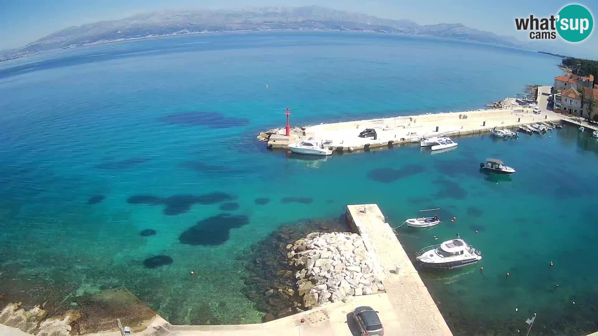 Spletna kamera Sutivan panorama – pogled v živo z otoka Brač