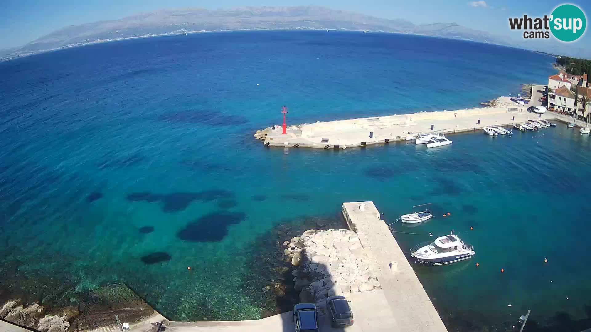 Spletna kamera Sutivan panorama – pogled v živo z otoka Brač