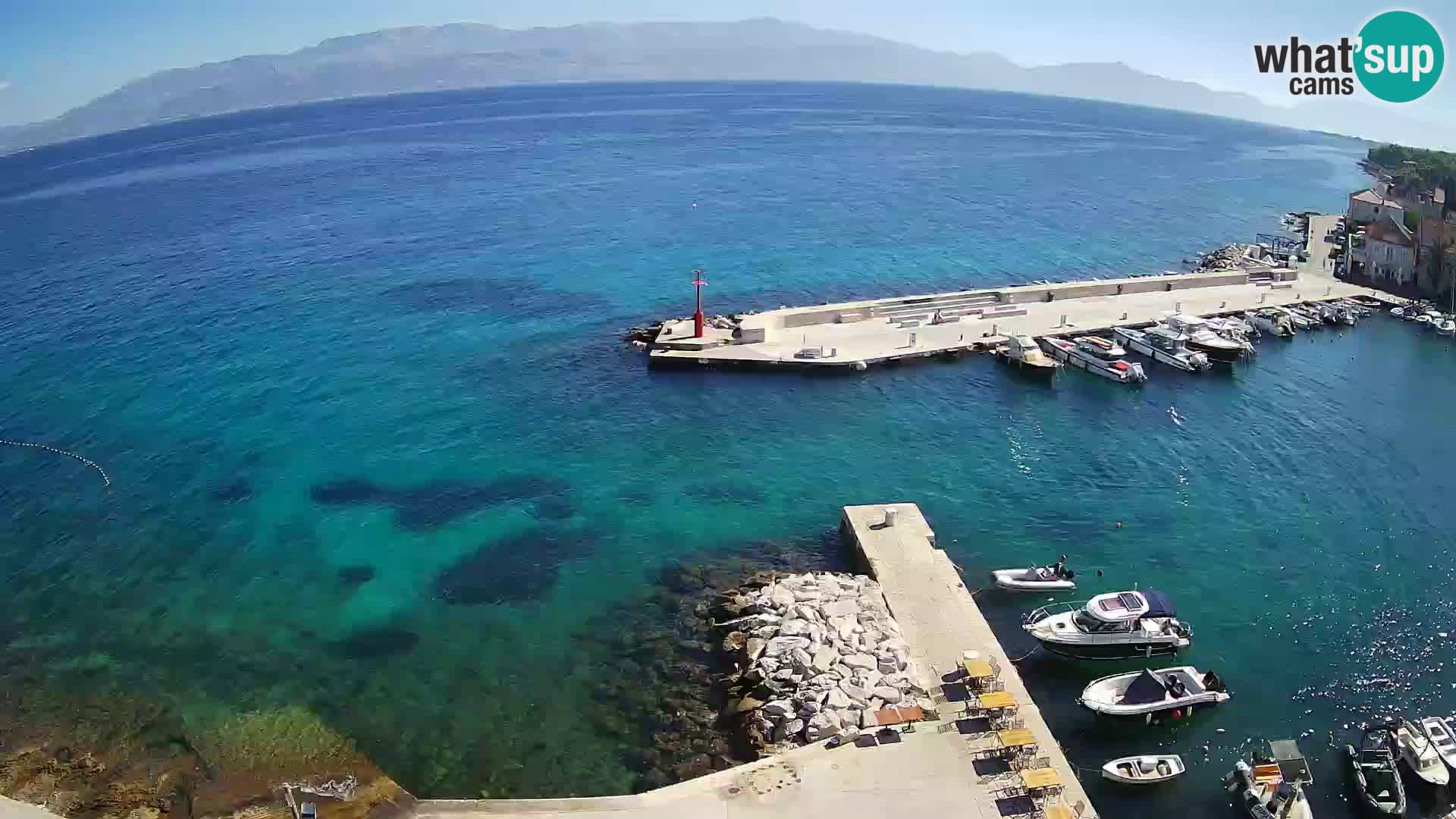 Spletna kamera Sutivan panorama – pogled v živo z otoka Brač