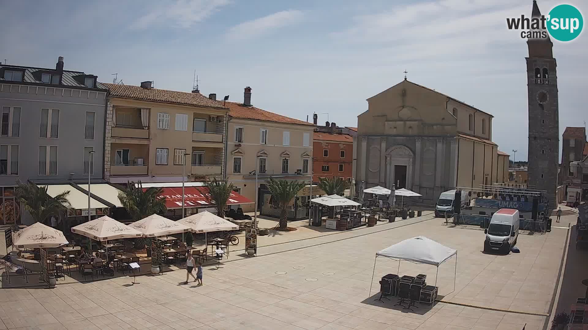 Webcam live – Place centrale dans Umag
