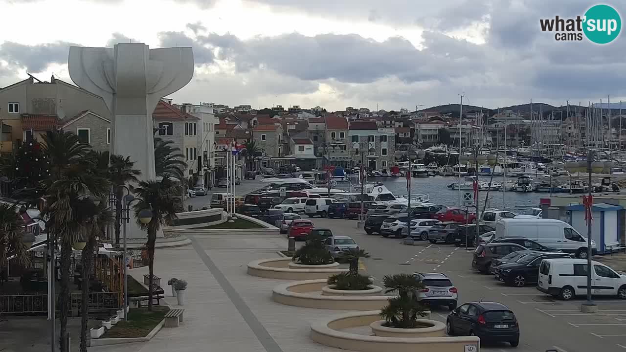 Vodice Live webcam – marina and  seafront