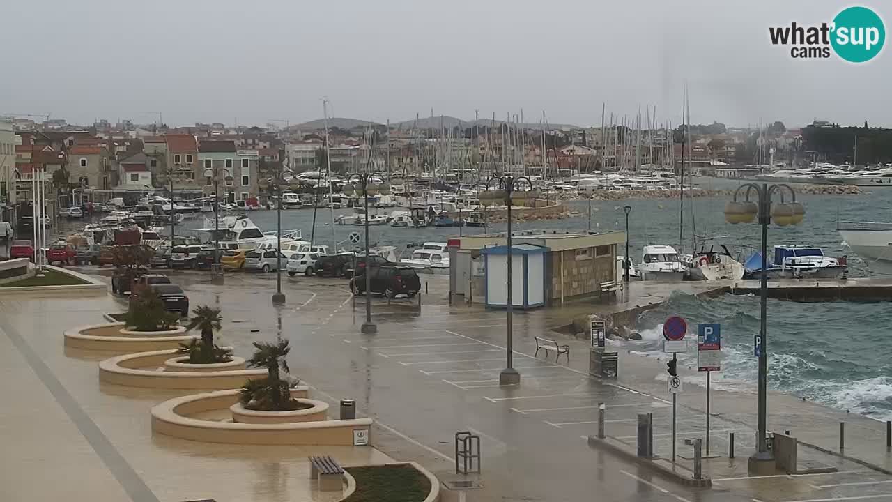 Vodice Live webcam – marina and  seafront