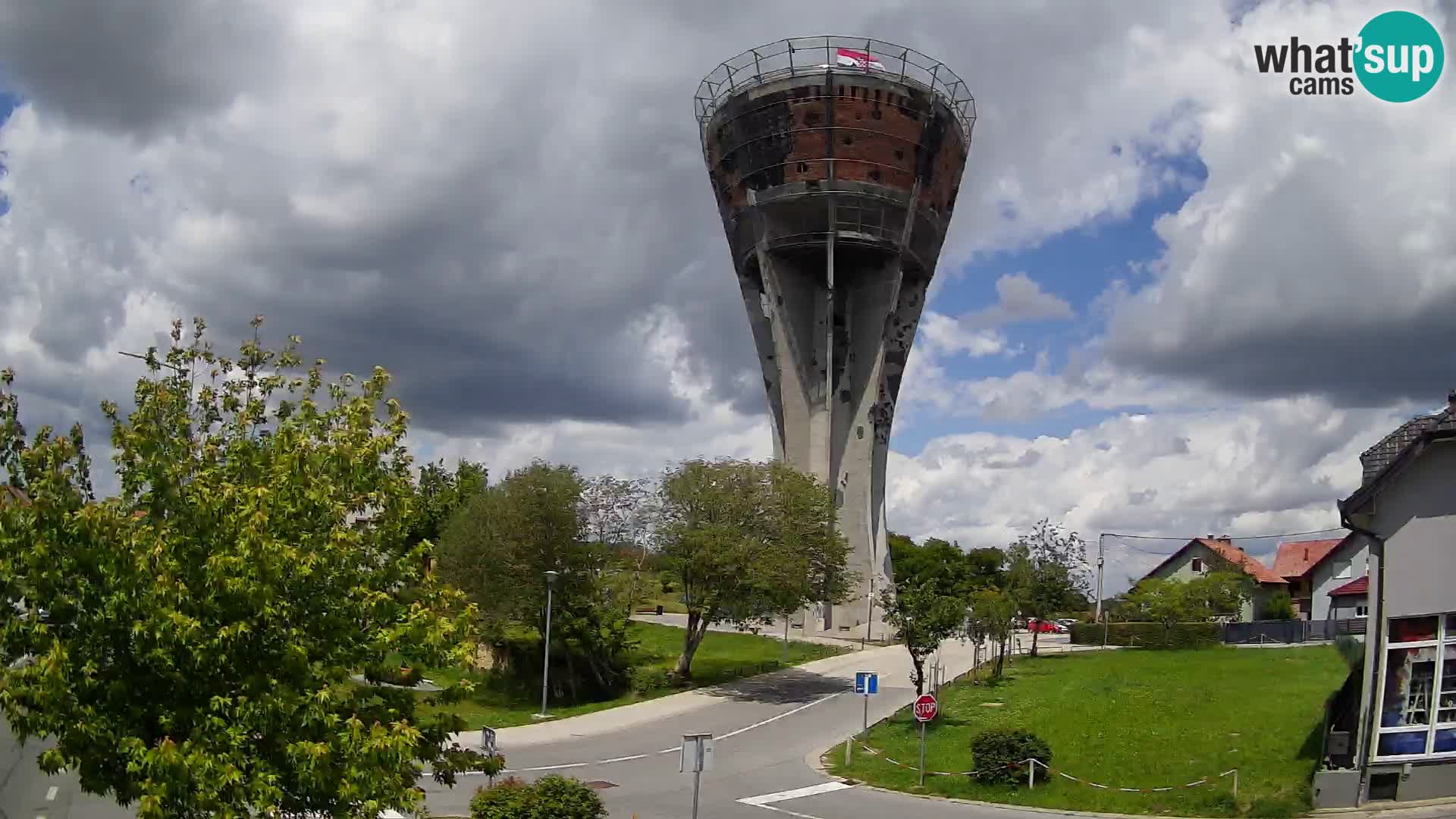 Webcam Vukovar –  Wasserturm , Symbol Schlacht von Vukovar (1991)