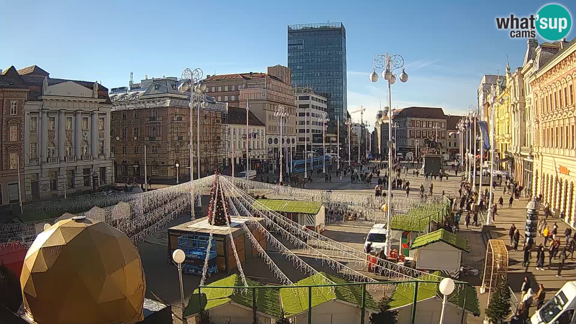 Zagreb spletna kamera trg Bana Jelačića