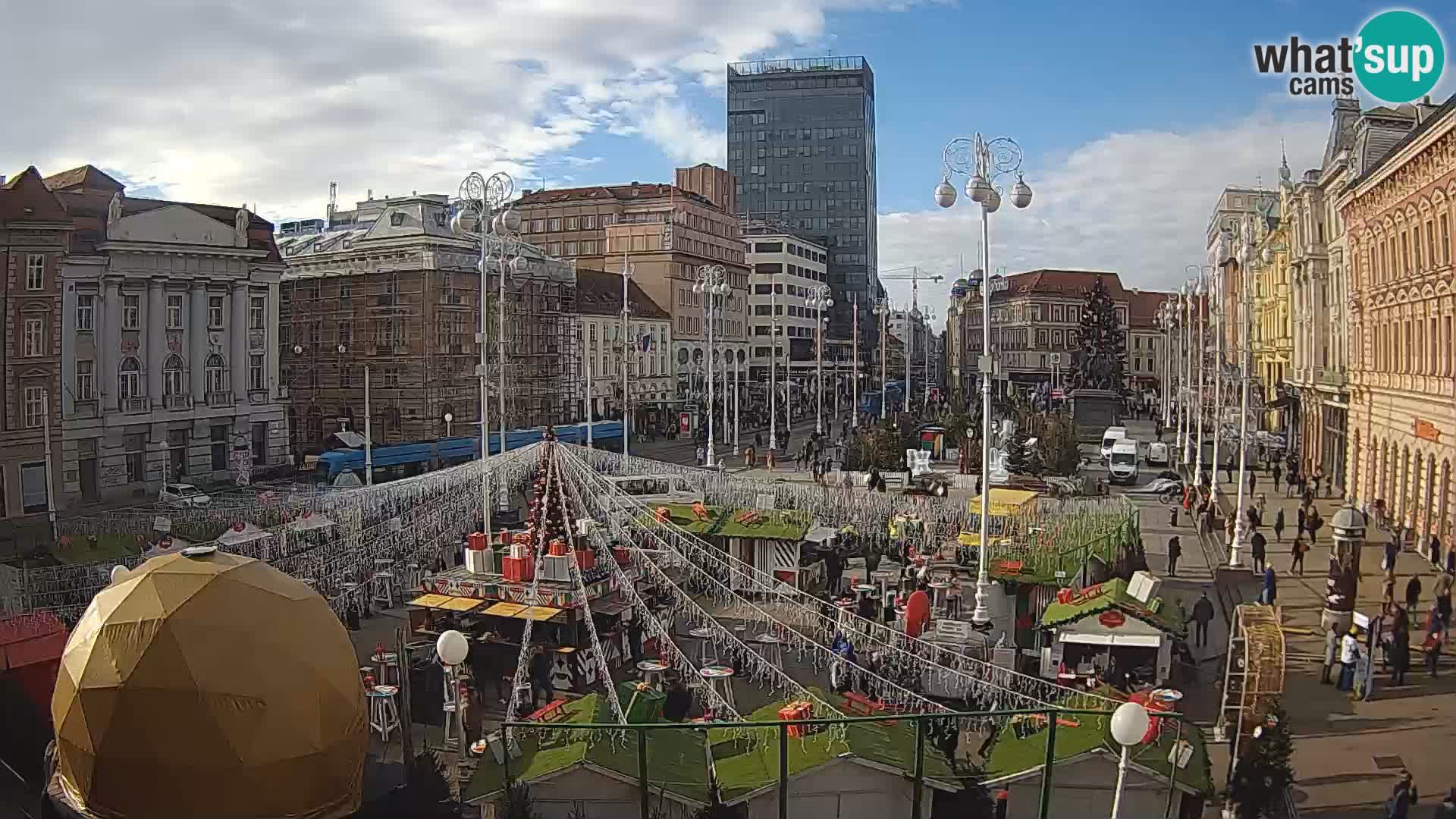 Zagreb spletna kamera trg Bana Jelačića