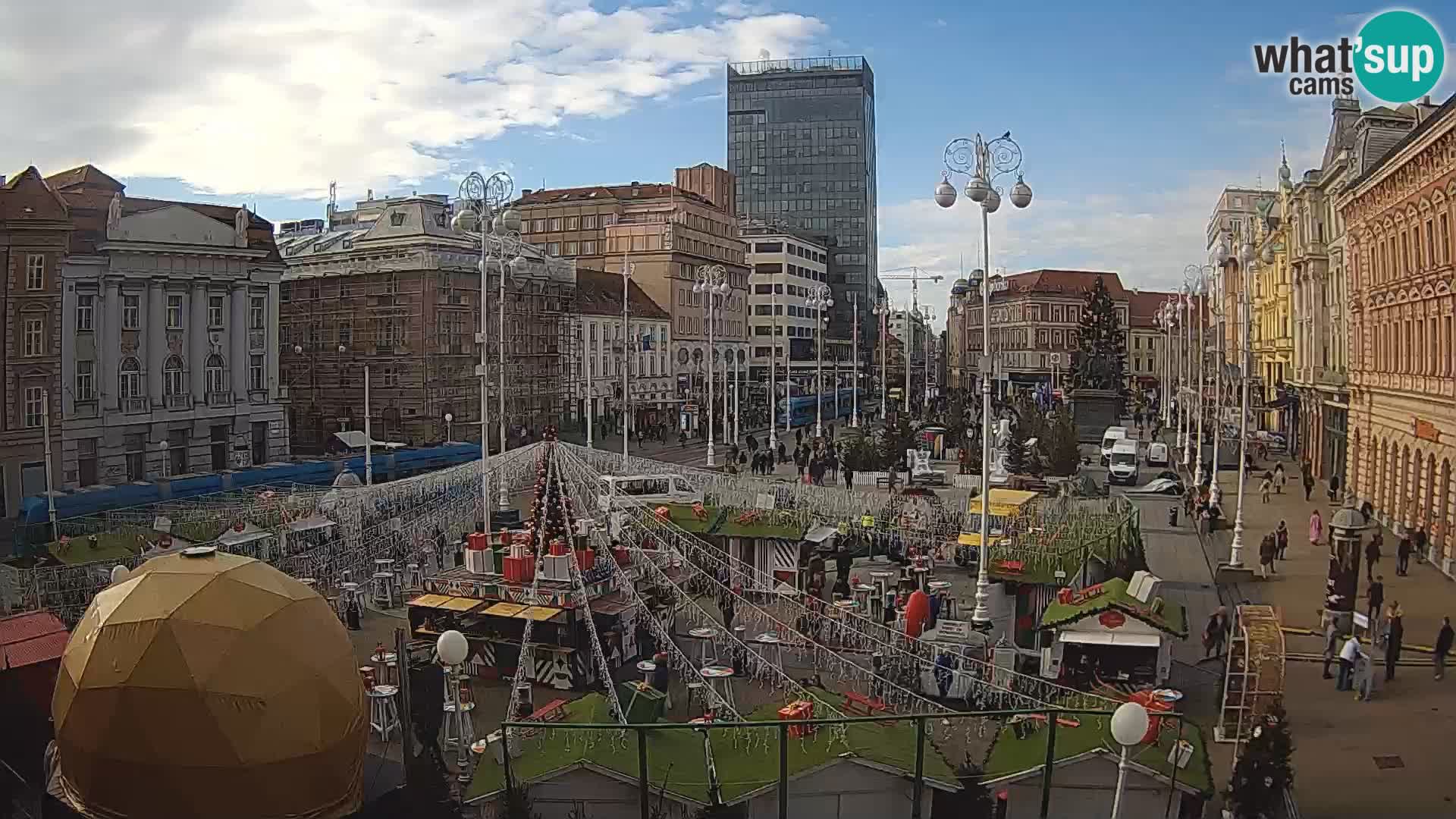 Zagreb spletna kamera trg Bana Jelačića