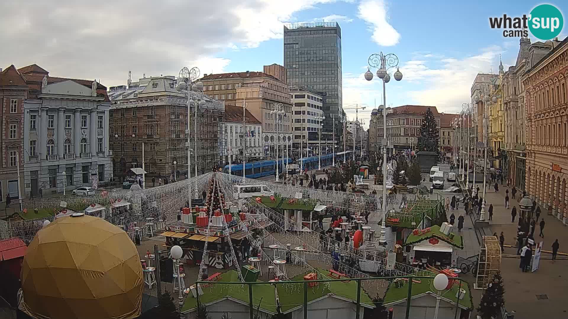 Zagreb spletna kamera trg Bana Jelačića