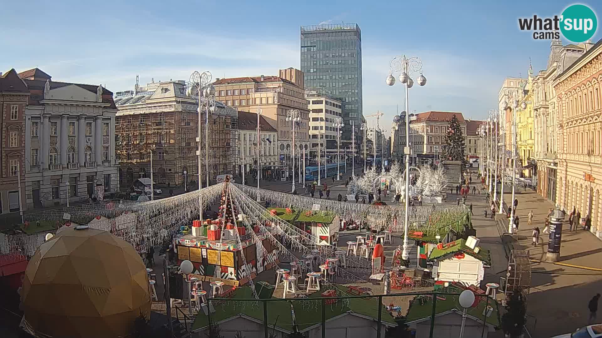 Zagreb spletna kamera trg Bana Jelačića