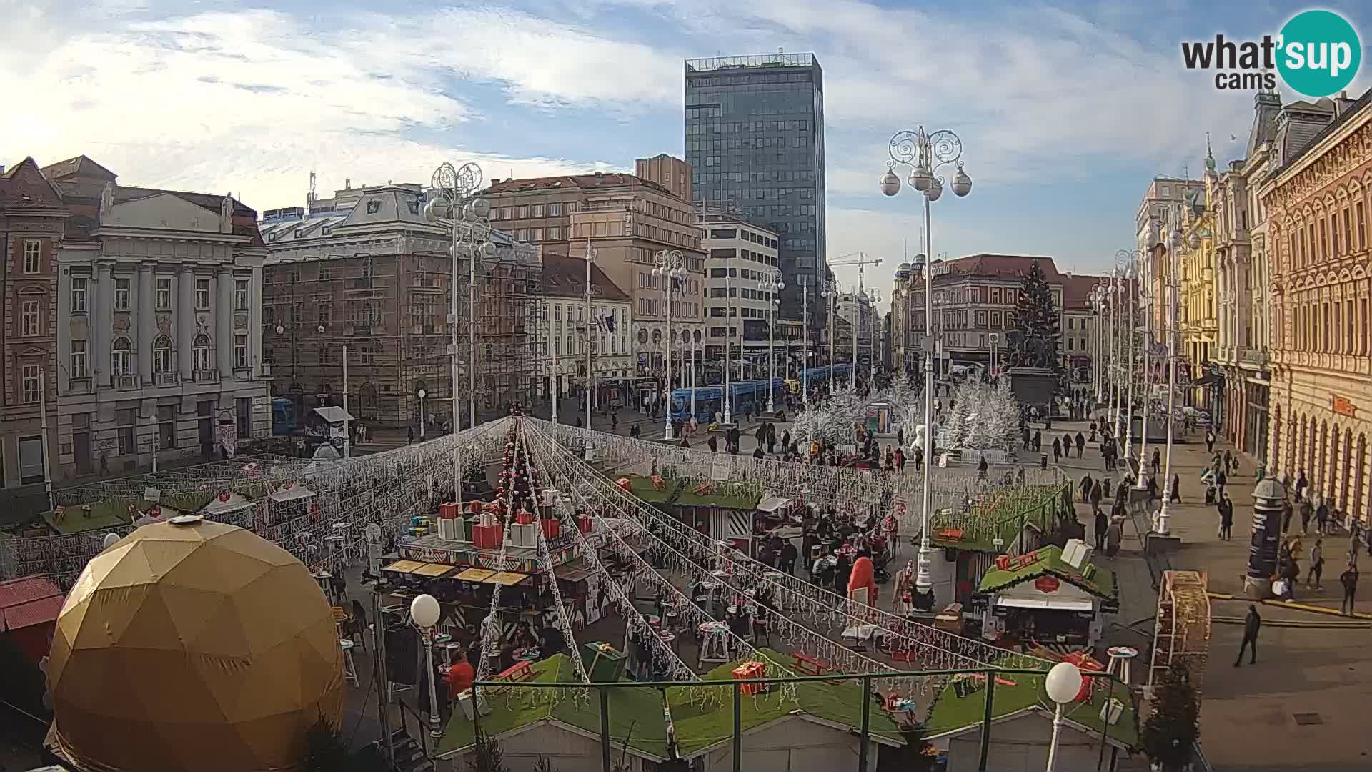 Zagreb spletna kamera trg Bana Jelačića