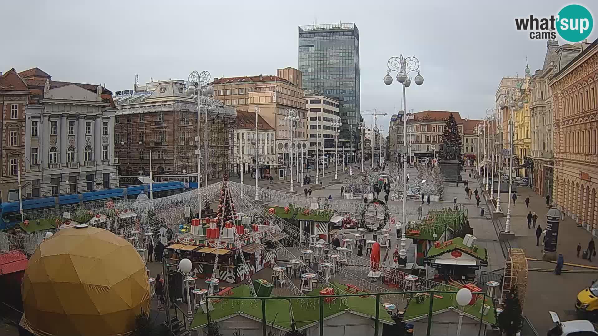 Zagreb spletna kamera trg Bana Jelačića