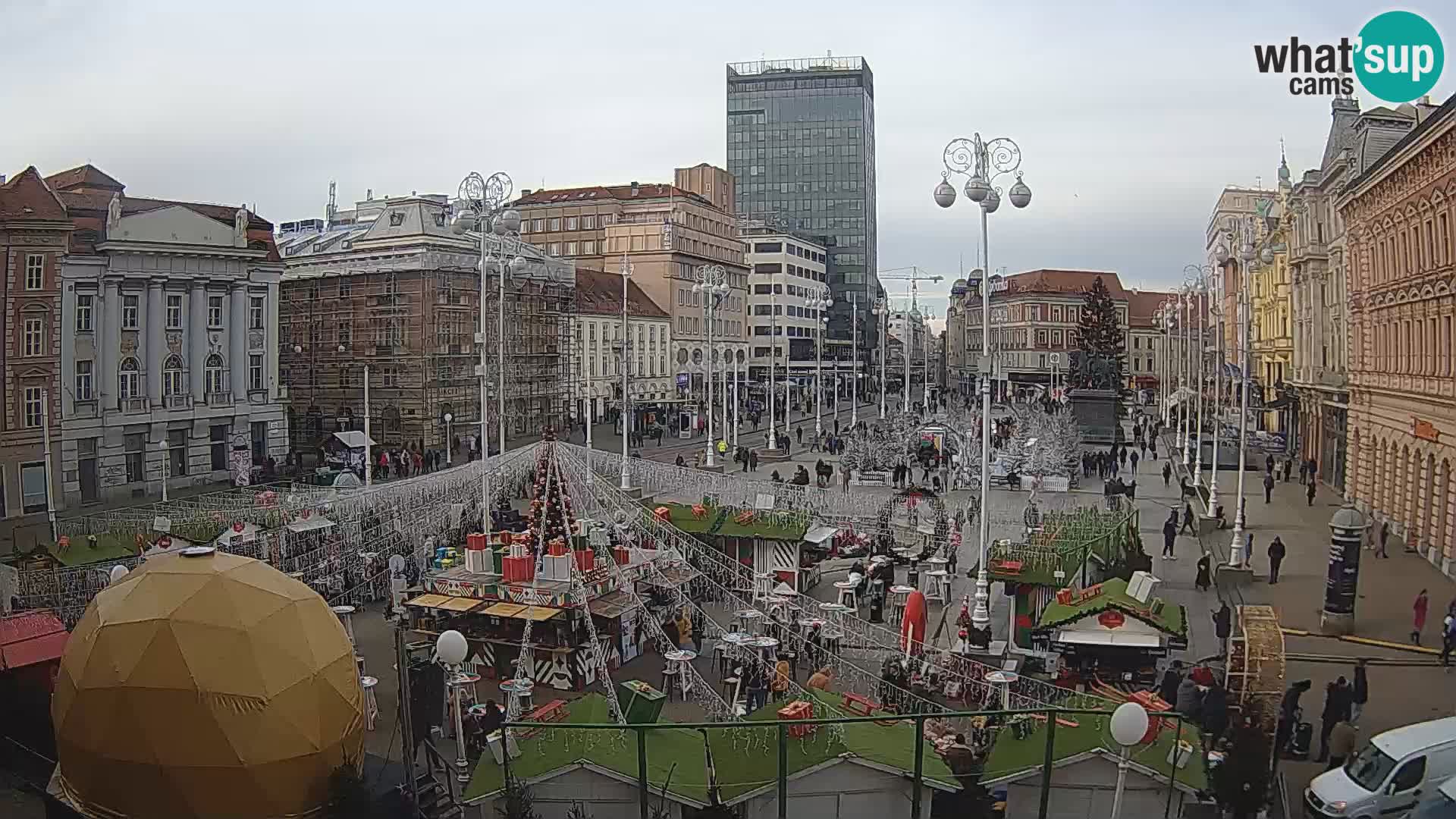 Zagreb spletna kamera trg Bana Jelačića