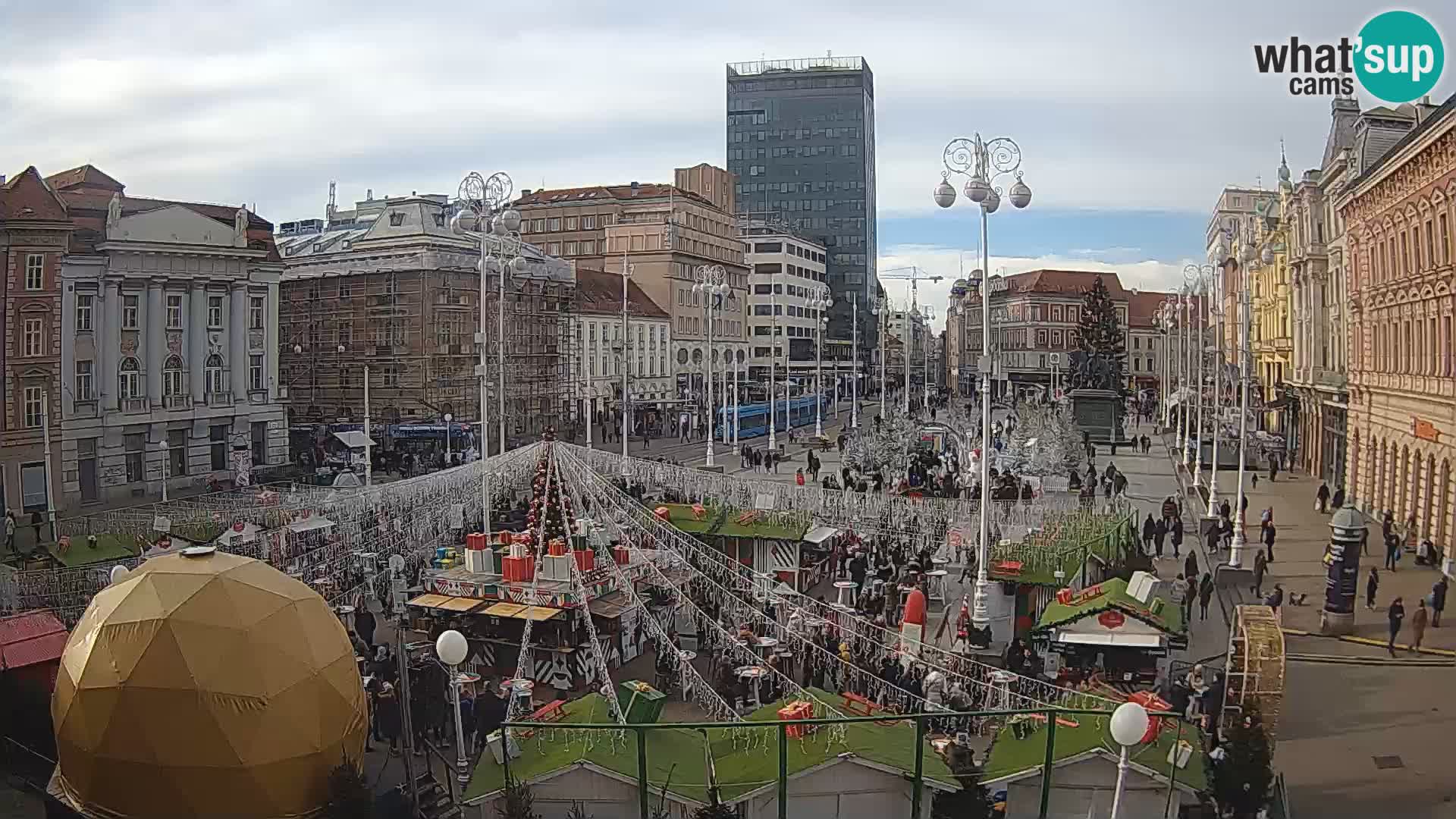 Zagreb spletna kamera trg Bana Jelačića