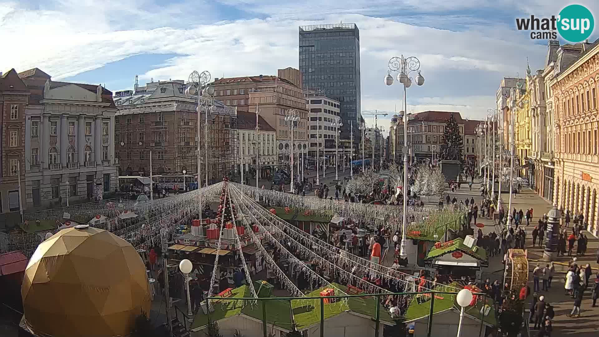 Zagreb spletna kamera trg Bana Jelačića