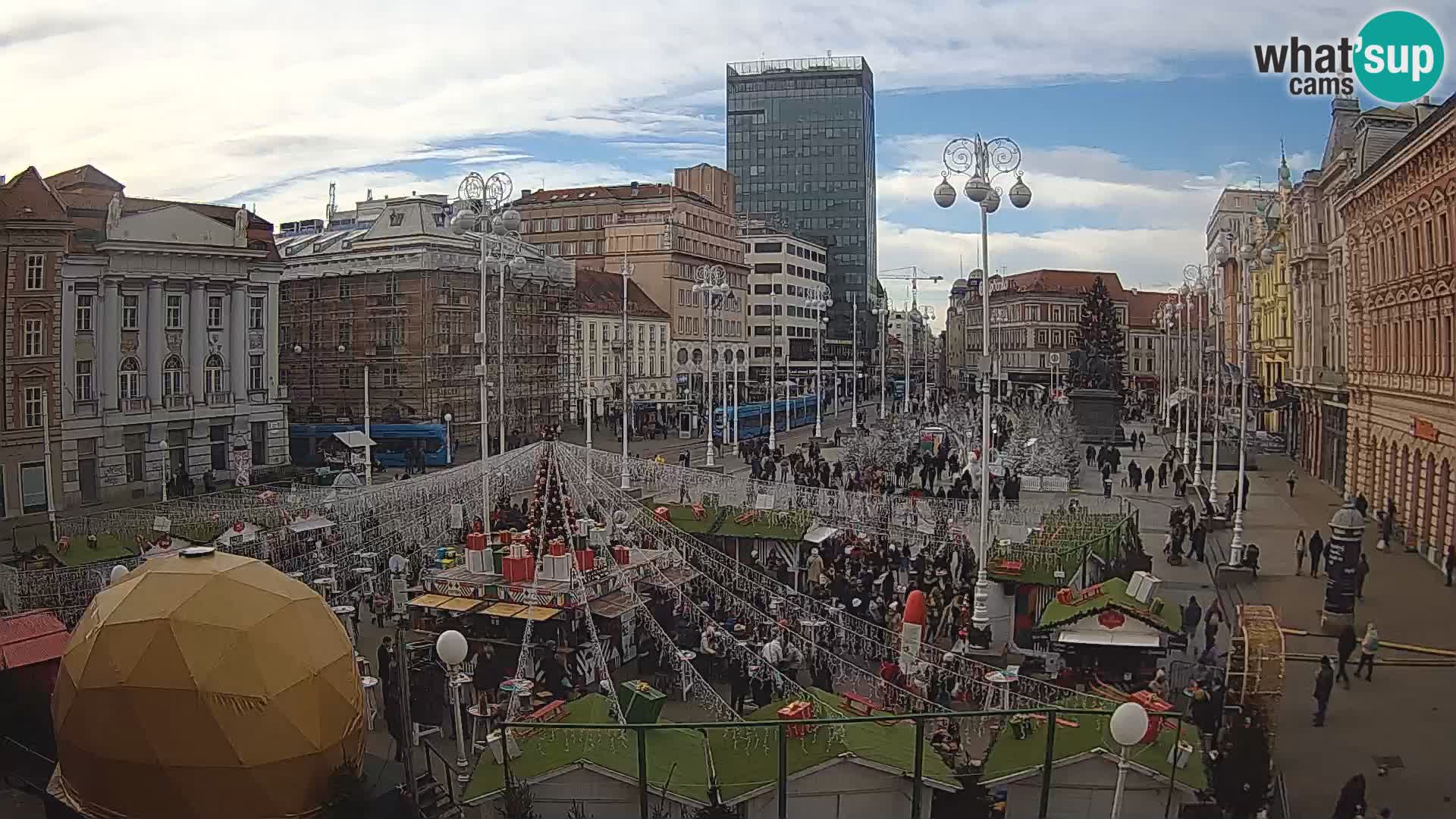 Zagreb spletna kamera trg Bana Jelačića