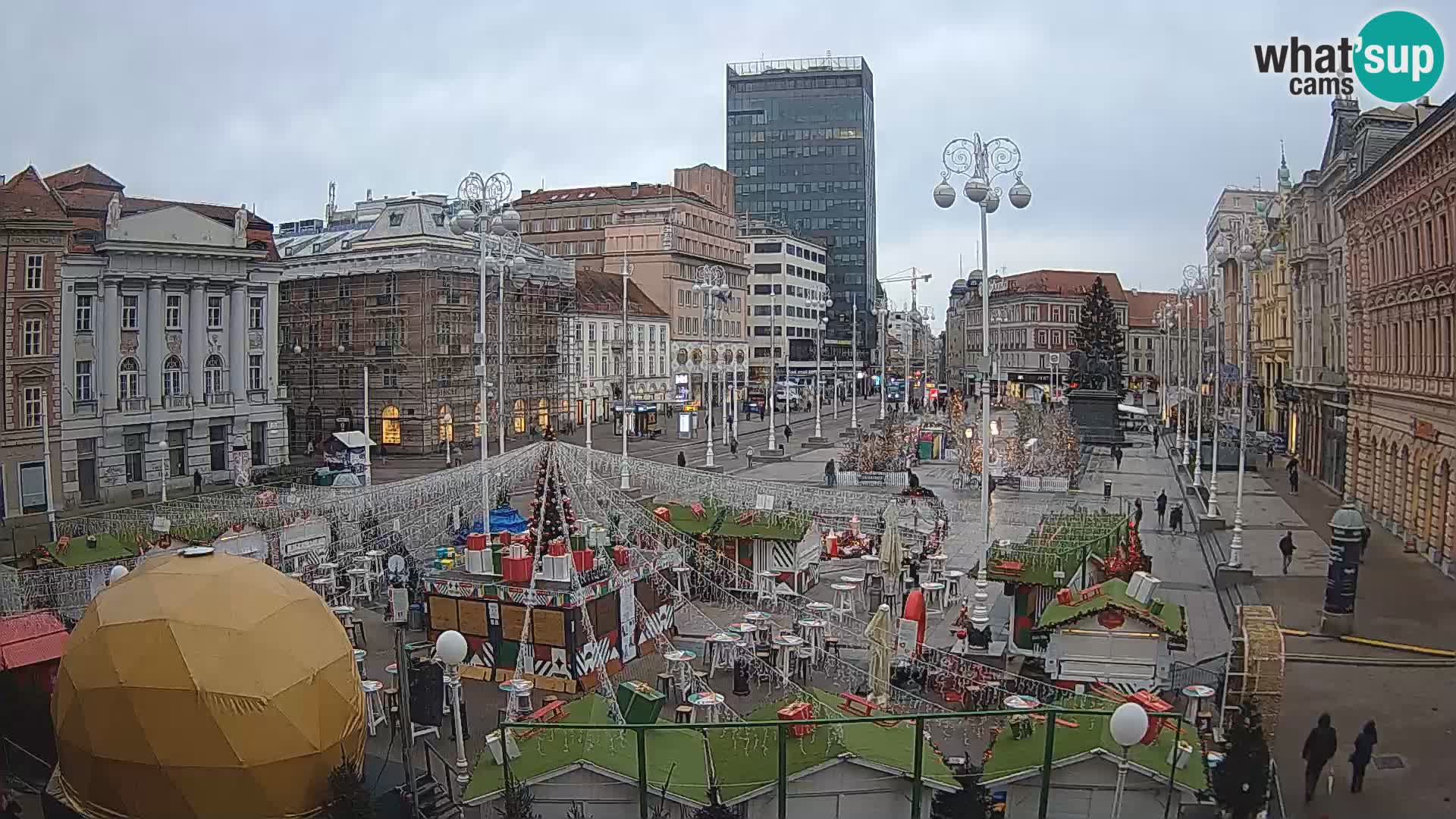 Zagreb spletna kamera trg Bana Jelačića