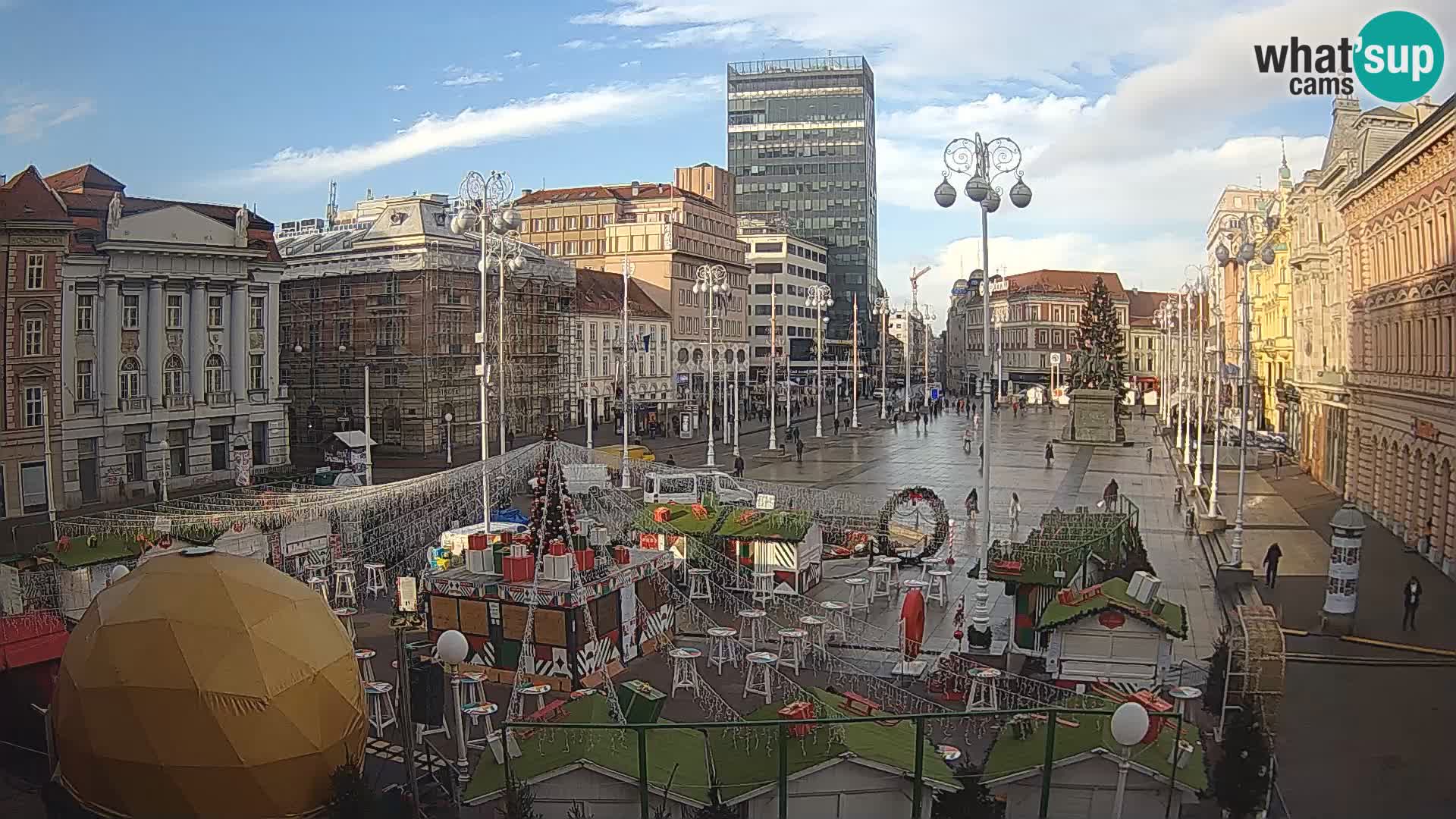 Zagreb spletna kamera trg Bana Jelačića