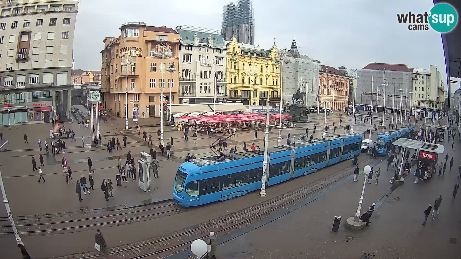 Webcam Zagreb Bana Jelačića square | Croatia