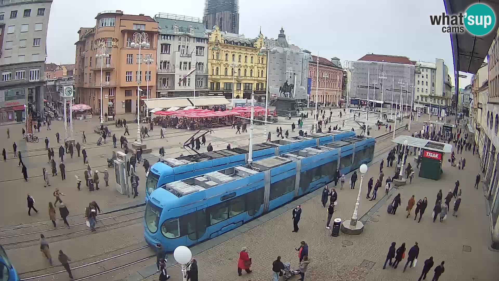 Zagreb webcam Ban Jelacica Platz | Kroatien