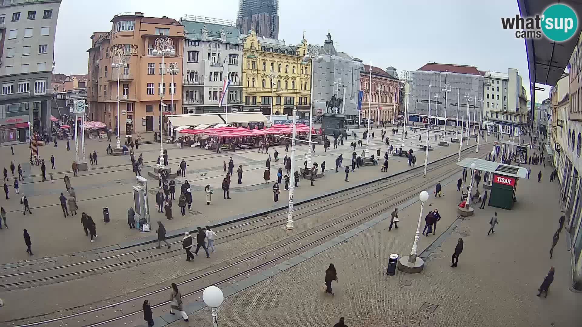 Webcam Zagreb Bana Jelačića square | Croatia