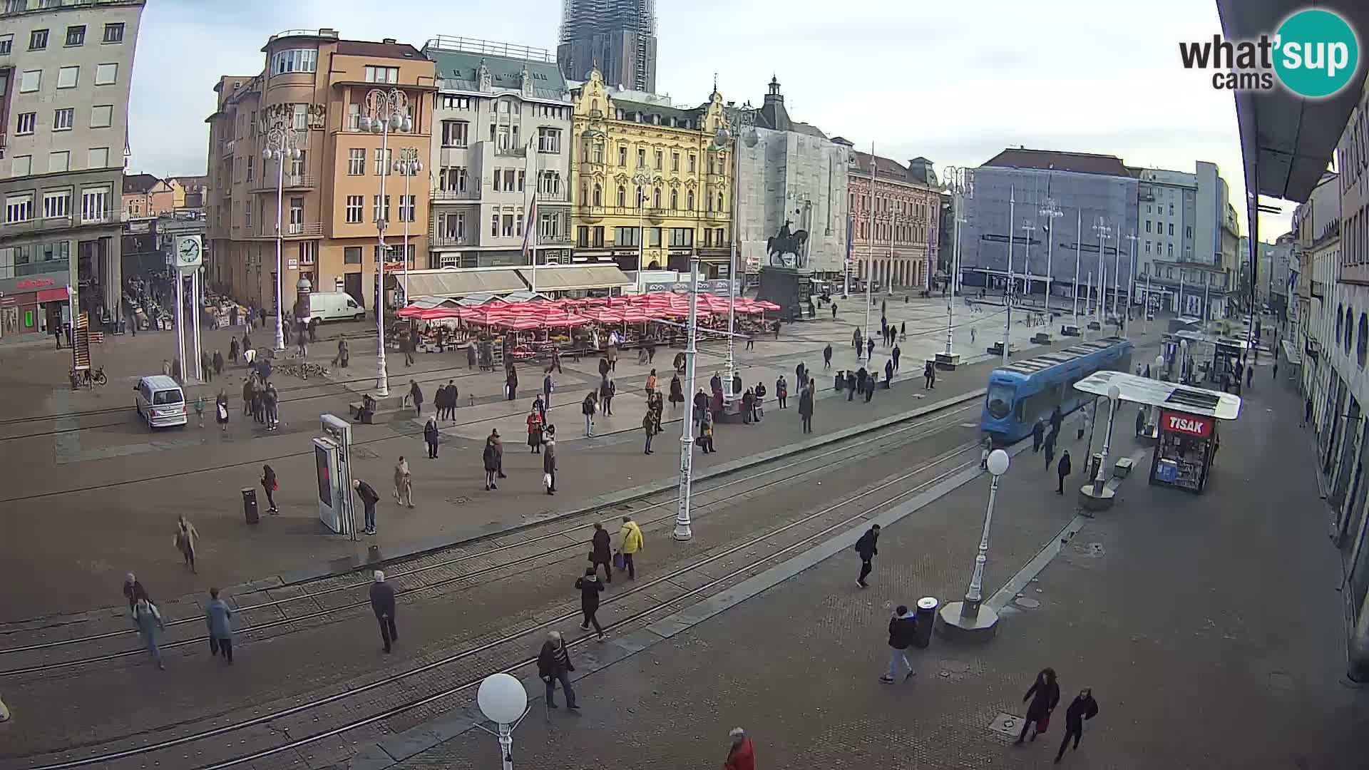 Webcam Zagreb Bana Jelačića square | Croatia