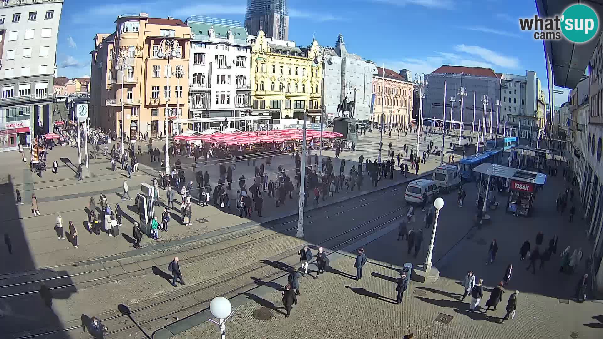 Zagreb webcam Ban Jelacica Platz | Kroatien