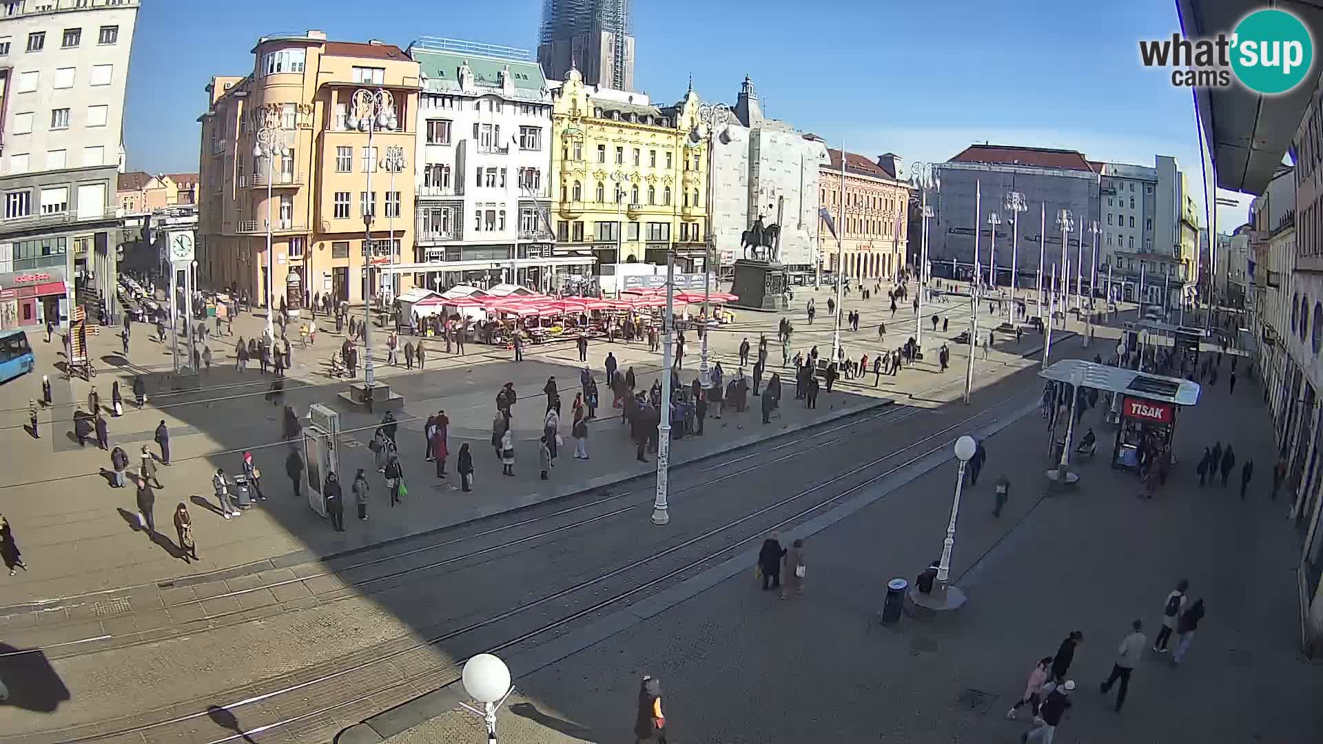 Webcam Zagreb Bana Jelačića square | Croatia
