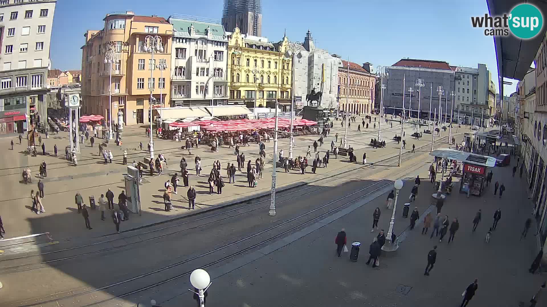 Webcam Zagreb Bana Jelačića square | Croatia