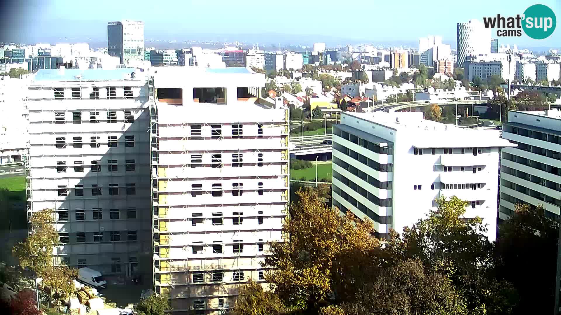 Rond-point en direct traversant les avenues Slavonska et Marin Držić à Zagreb webcam