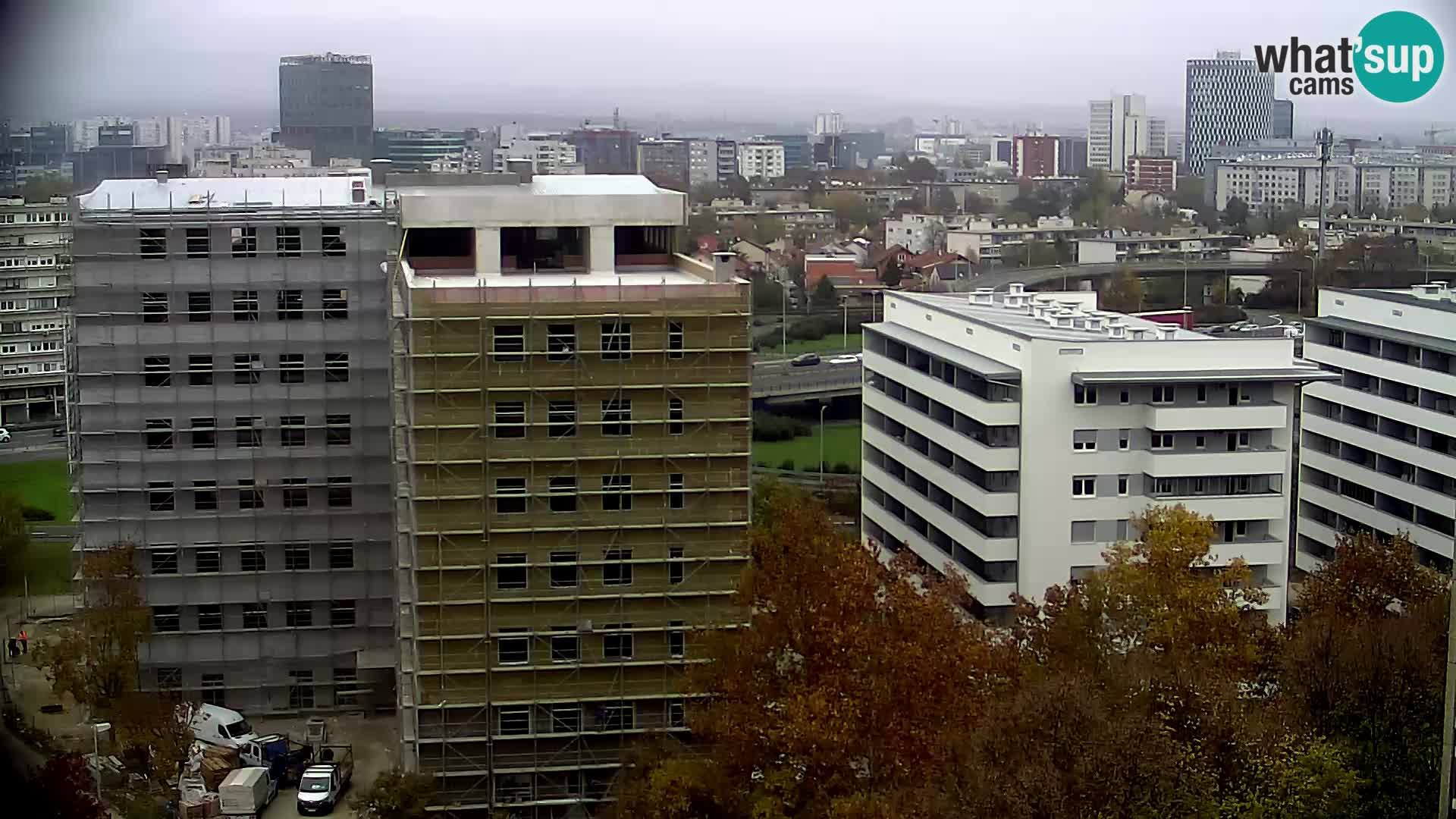 Live-Kreisverkehr Slavonska und Marin Držić Avenue zur Zagreb Webcam