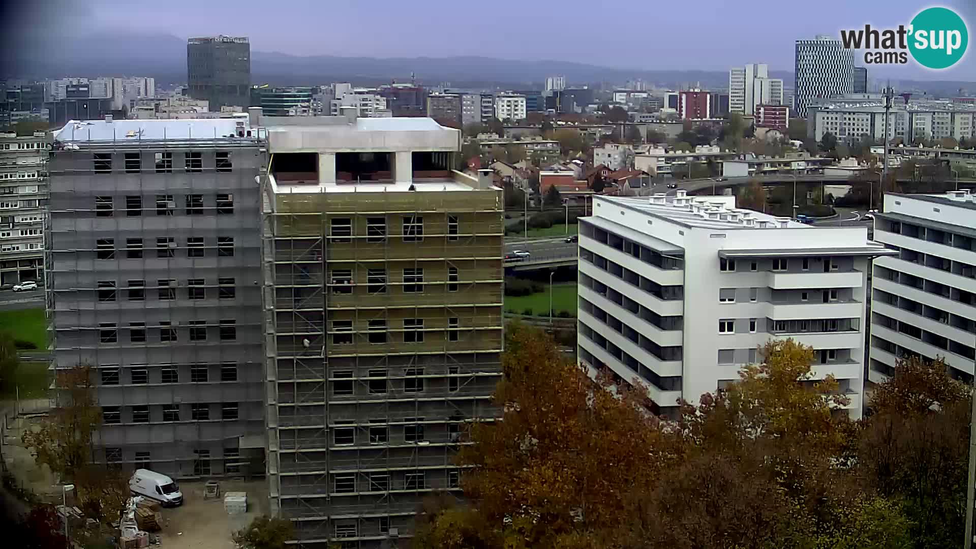 Live-Kreisverkehr Slavonska und Marin Držić Avenue zur Zagreb Webcam